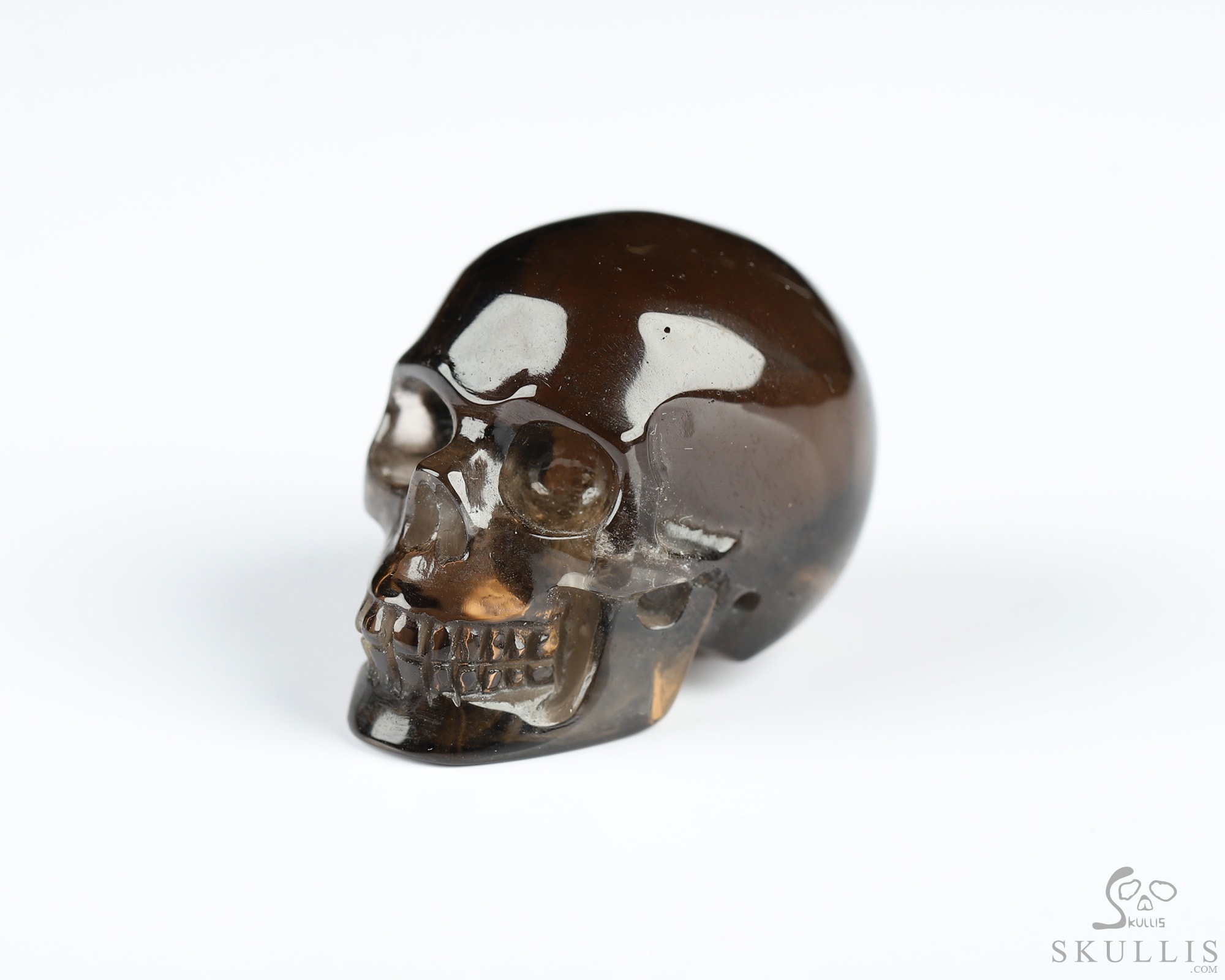 1.1" Smoky Quartz Rock Crystal Hand Carved Crystal Skull, Realistic, Crystal Healing 1.1" Smoky Quartz Rock Crystal Hand Carved Crystal Skull, Realistic, Crystal Healing