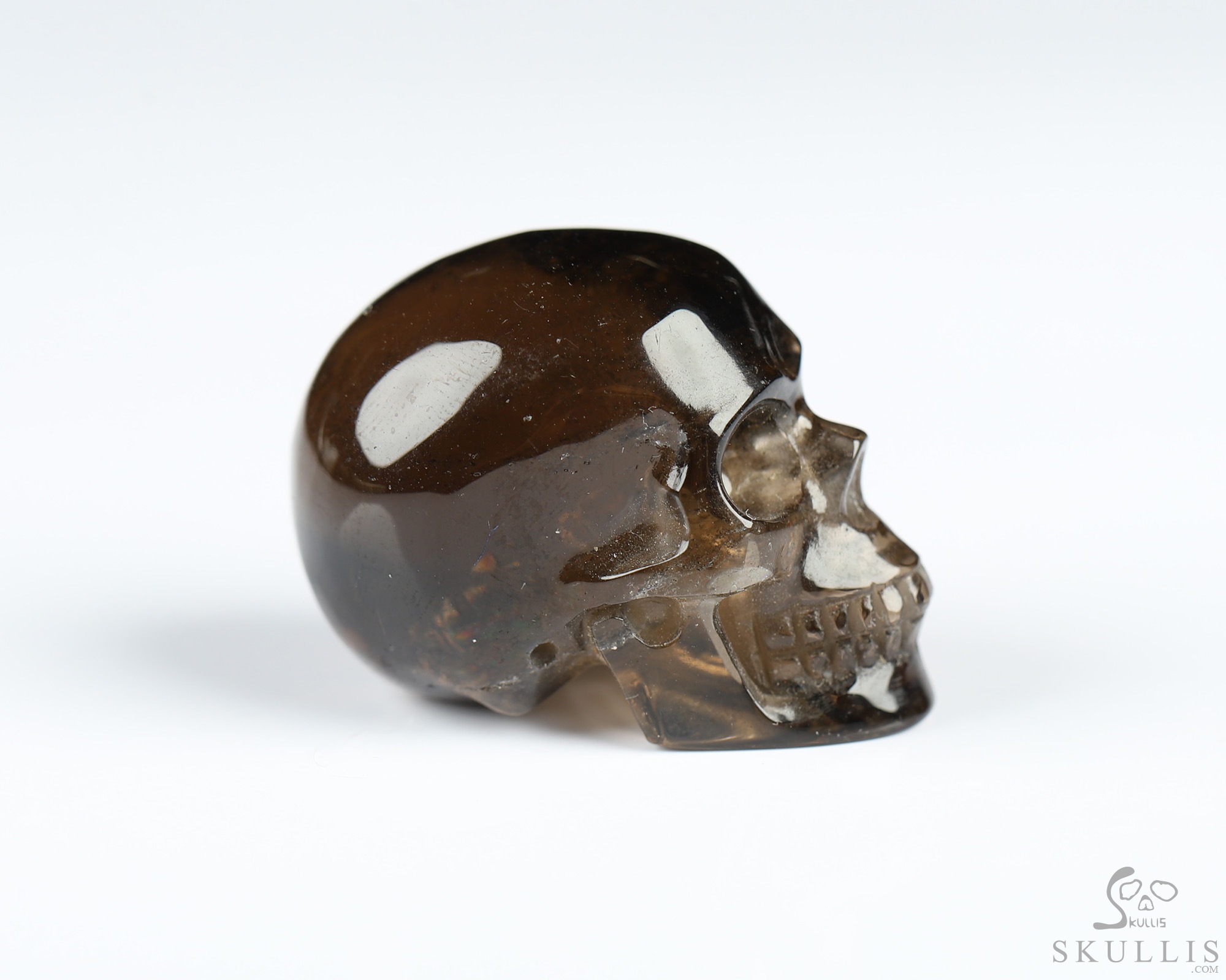 1.1" Smoky Quartz Rock Crystal Hand Carved Crystal Skull, Realistic, Crystal Healing 1.1" Smoky Quartz Rock Crystal Hand Carved Crystal Skull, Realistic, Crystal Healing