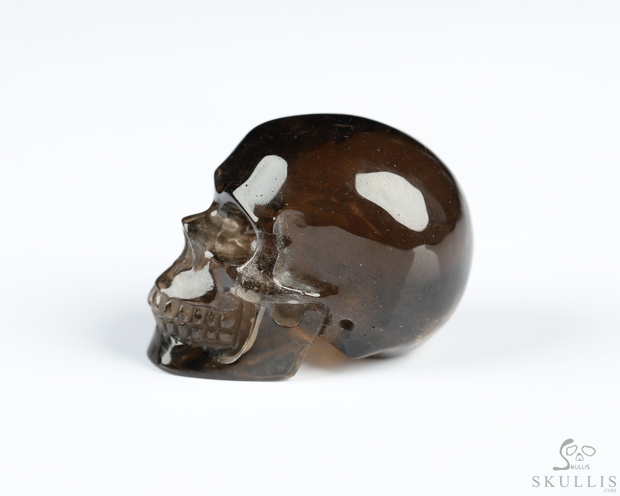 1.1" Smoky Quartz Rock Crystal Hand Carved Crystal Skull, Realistic, Crystal Healing 1.1" Smoky Quartz Rock Crystal Hand Carved Crystal Skull, Realistic, Crystal Healing