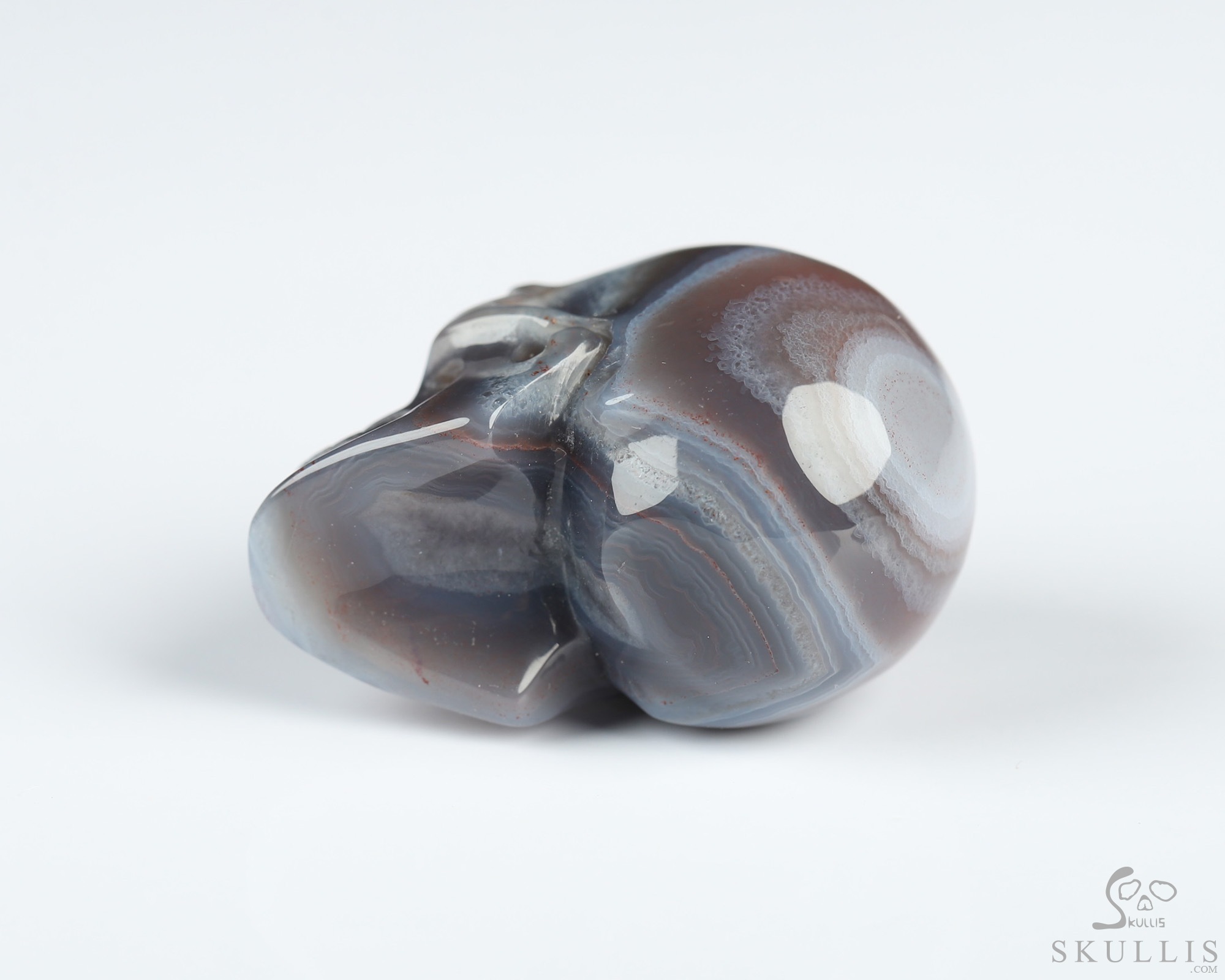 Gemstone 1.1" Mozambique Agate Hand Carved Crystal Skull, Realistic, Crystal Healing Gemstone 1.1" Mozambique Agate Hand Carved Crystal Skull, Realistic, Crystal Healing
