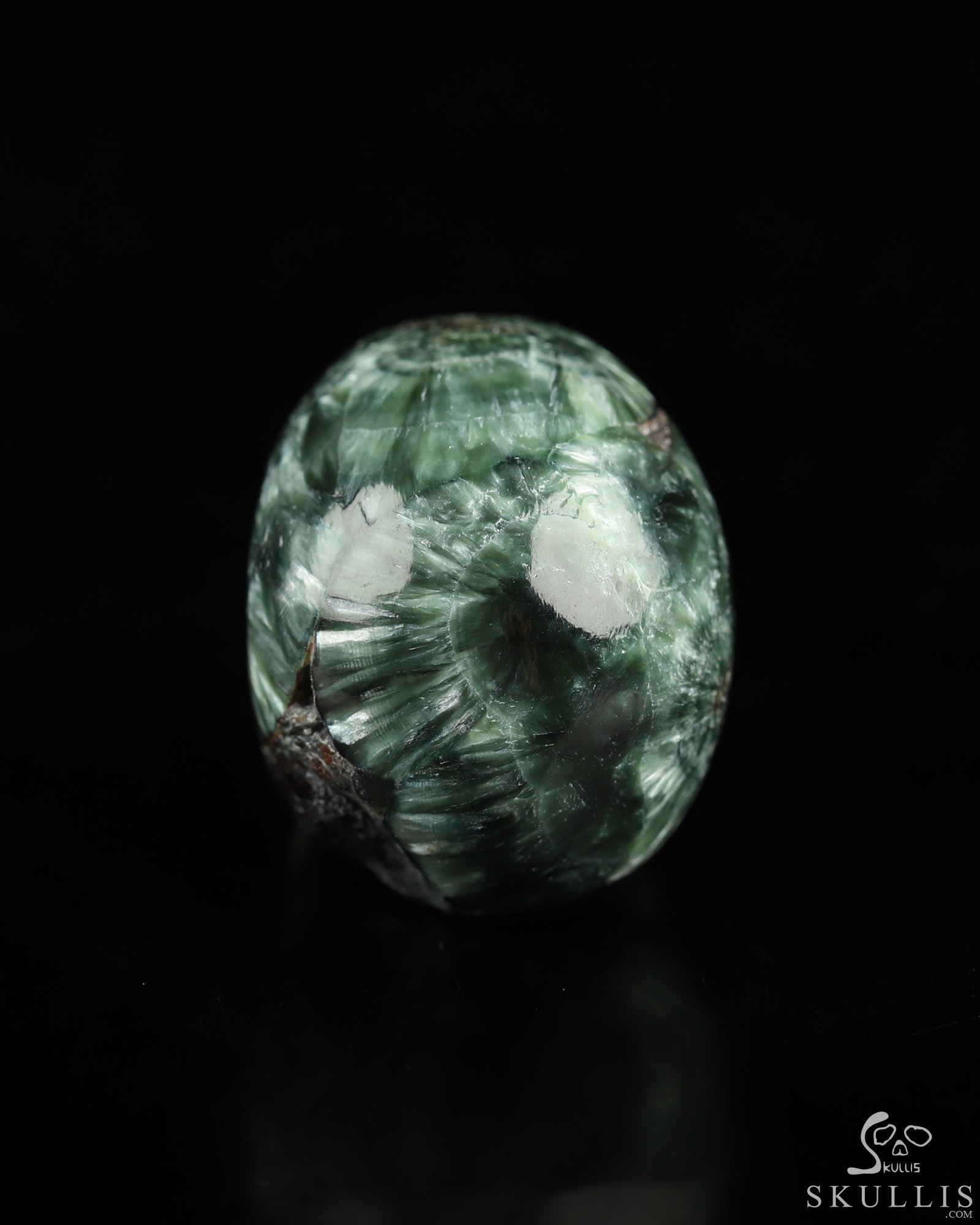 1.1" Seraphinite Hand Carved Crystal Skull, Realistic, Crystal Healing 1.1" Seraphinite Hand Carved Crystal Skull, Realistic, Crystal Healing