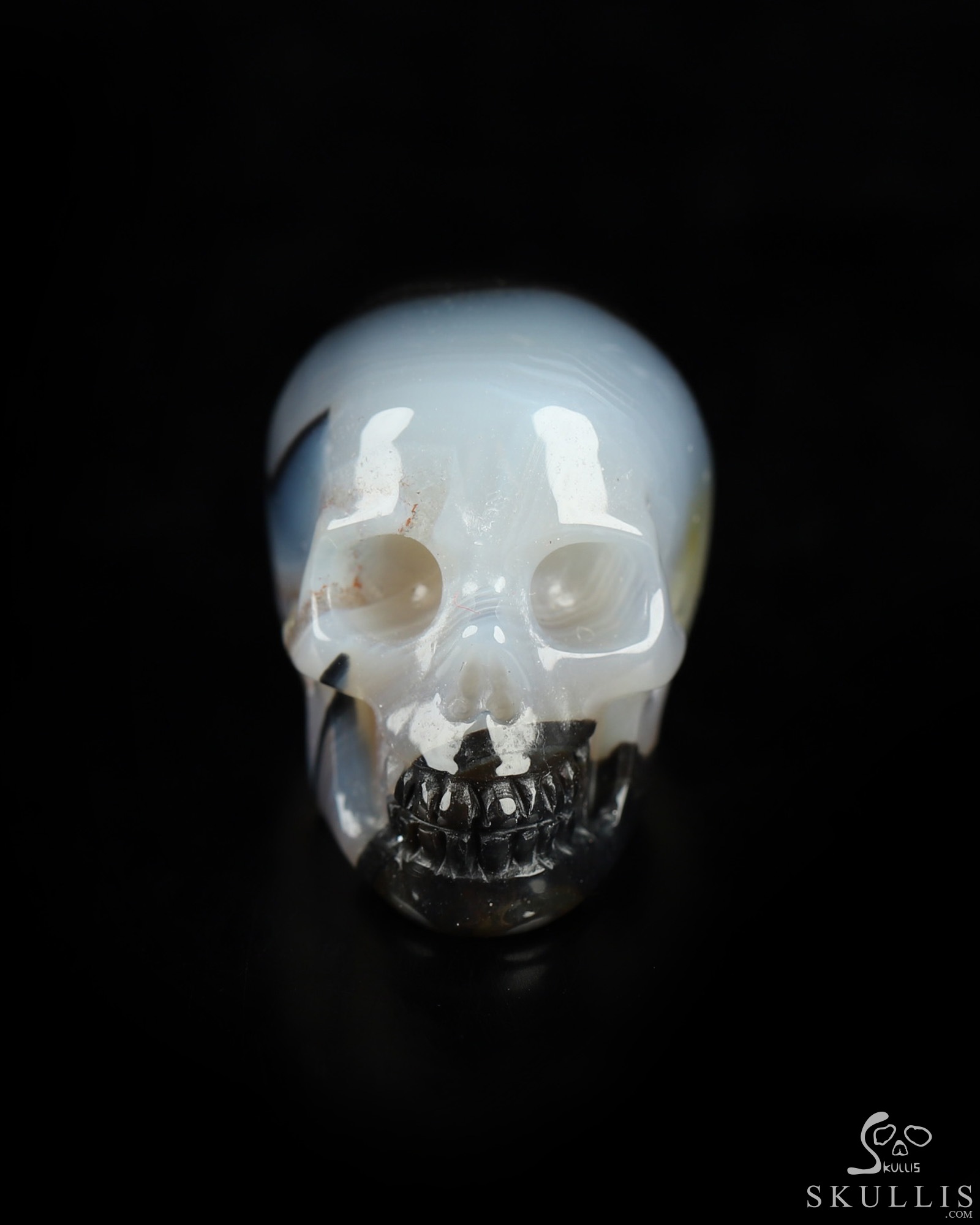 0.9" Banded Agate Hand Carved Crystal Skull, Realistic, Crystal Healing 0.9" Banded Agate Hand Carved Crystal Skull, Realistic, Crystal Healing