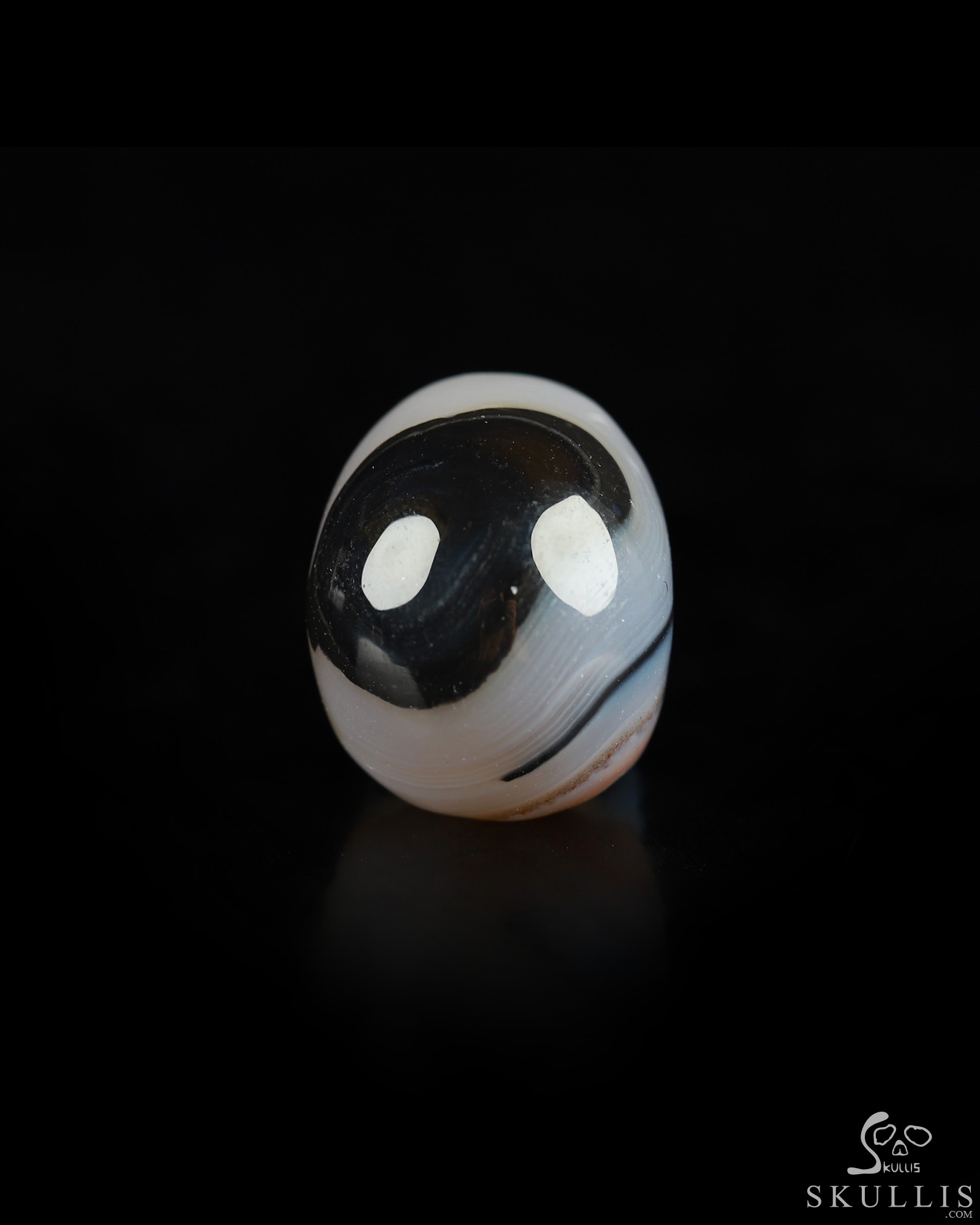 0.9" Banded Agate Hand Carved Crystal Skull, Realistic, Crystal Healing 0.9" Banded Agate Hand Carved Crystal Skull, Realistic, Crystal Healing