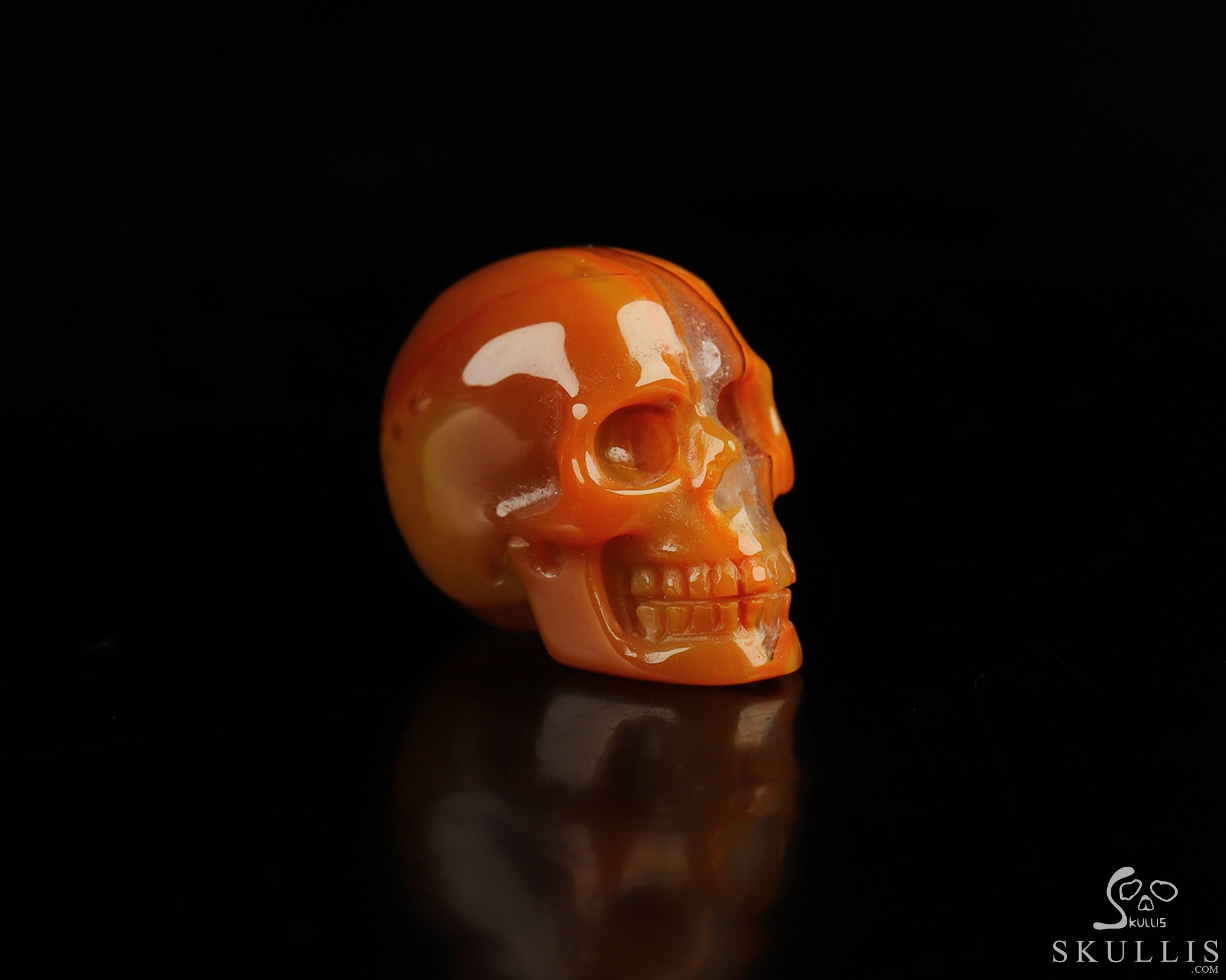 0.7" Empire Red Agate Hand Carved Crystal Skull, Realistic, Crystal Healing 0.7" Empire Red Agate Hand Carved Crystal Skull, Realistic, Crystal Healing