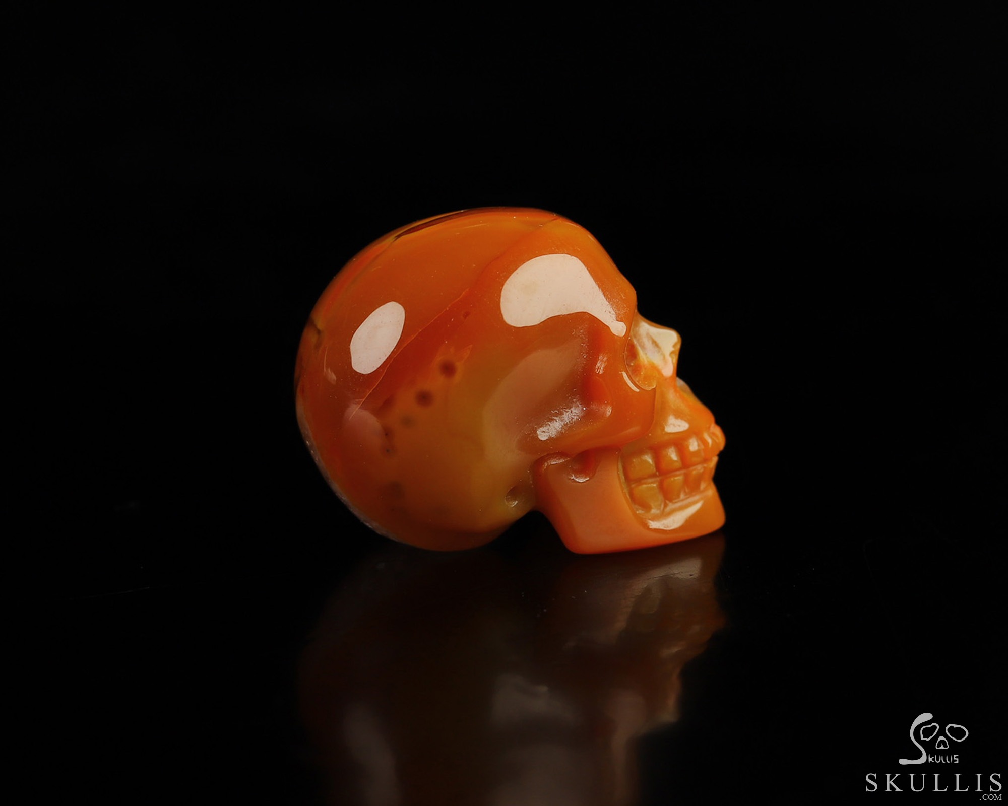 0.7" Empire Red Agate Hand Carved Crystal Skull, Realistic, Crystal Healing 0.7" Empire Red Agate Hand Carved Crystal Skull, Realistic, Crystal Healing