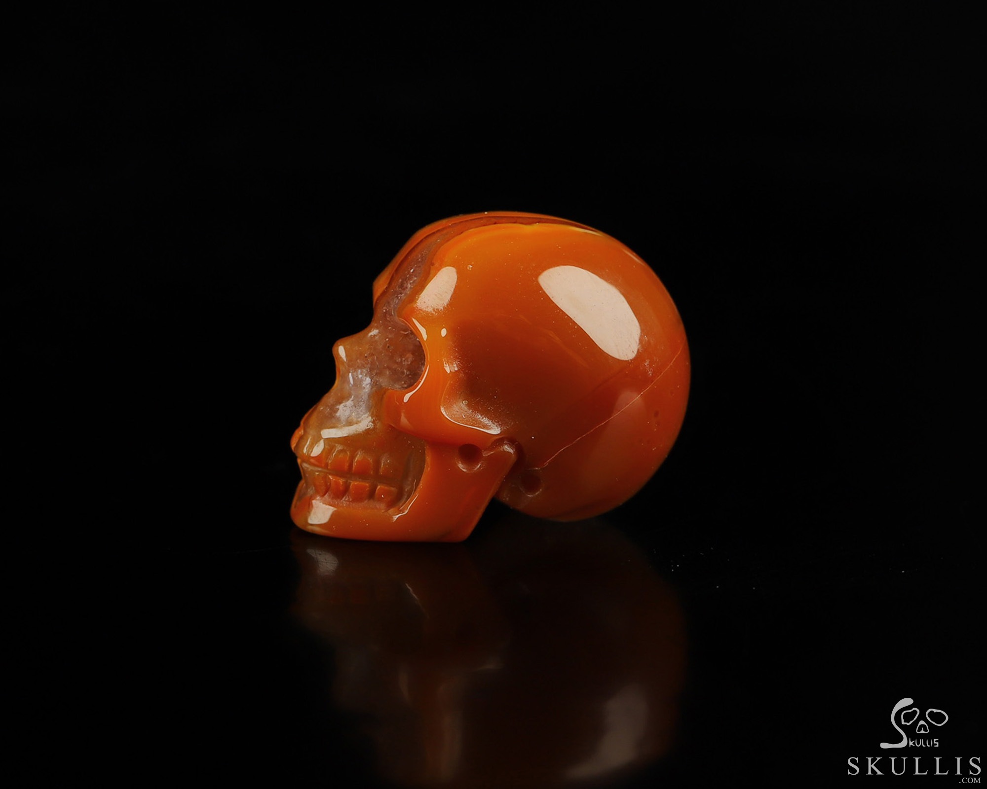 0.7" Empire Red Agate Hand Carved Crystal Skull, Realistic, Crystal Healing 0.7" Empire Red Agate Hand Carved Crystal Skull, Realistic, Crystal Healing
