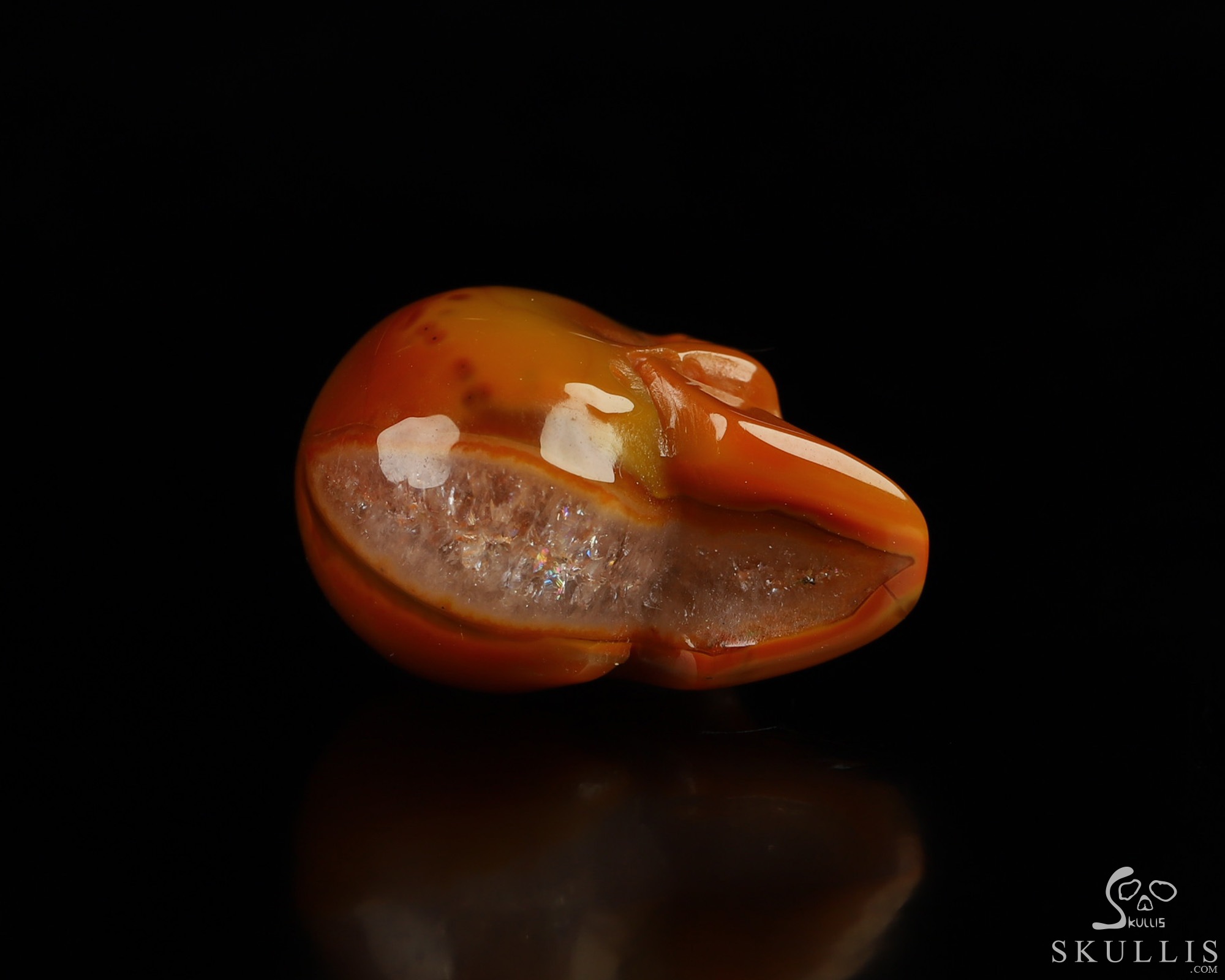 0.7" Empire Red Agate Hand Carved Crystal Skull, Realistic, Crystal Healing 0.7" Empire Red Agate Hand Carved Crystal Skull, Realistic, Crystal Healing