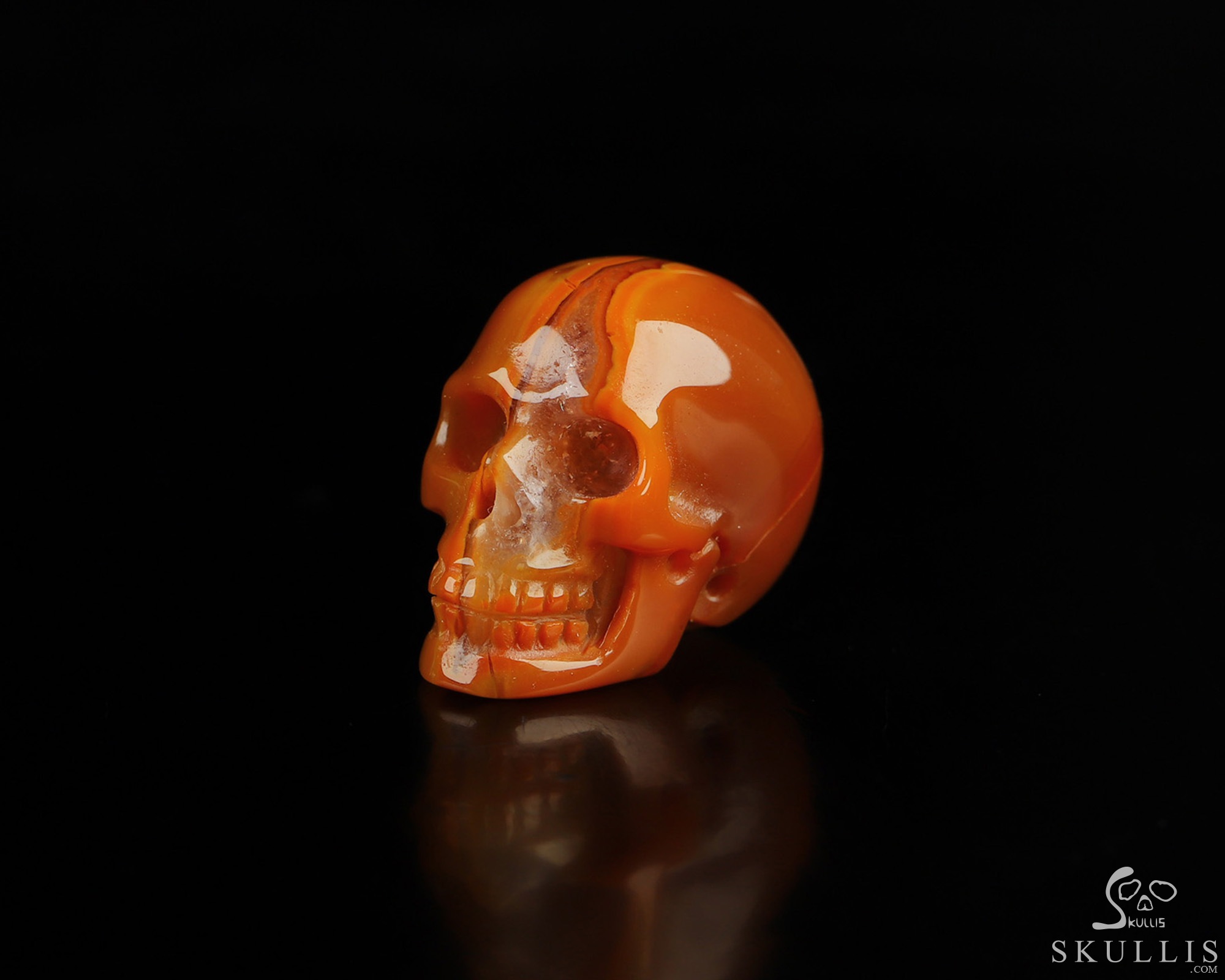 0.7" Empire Red Agate Hand Carved Crystal Skull, Realistic, Crystal Healing 0.7" Empire Red Agate Hand Carved Crystal Skull, Realistic, Crystal Healing