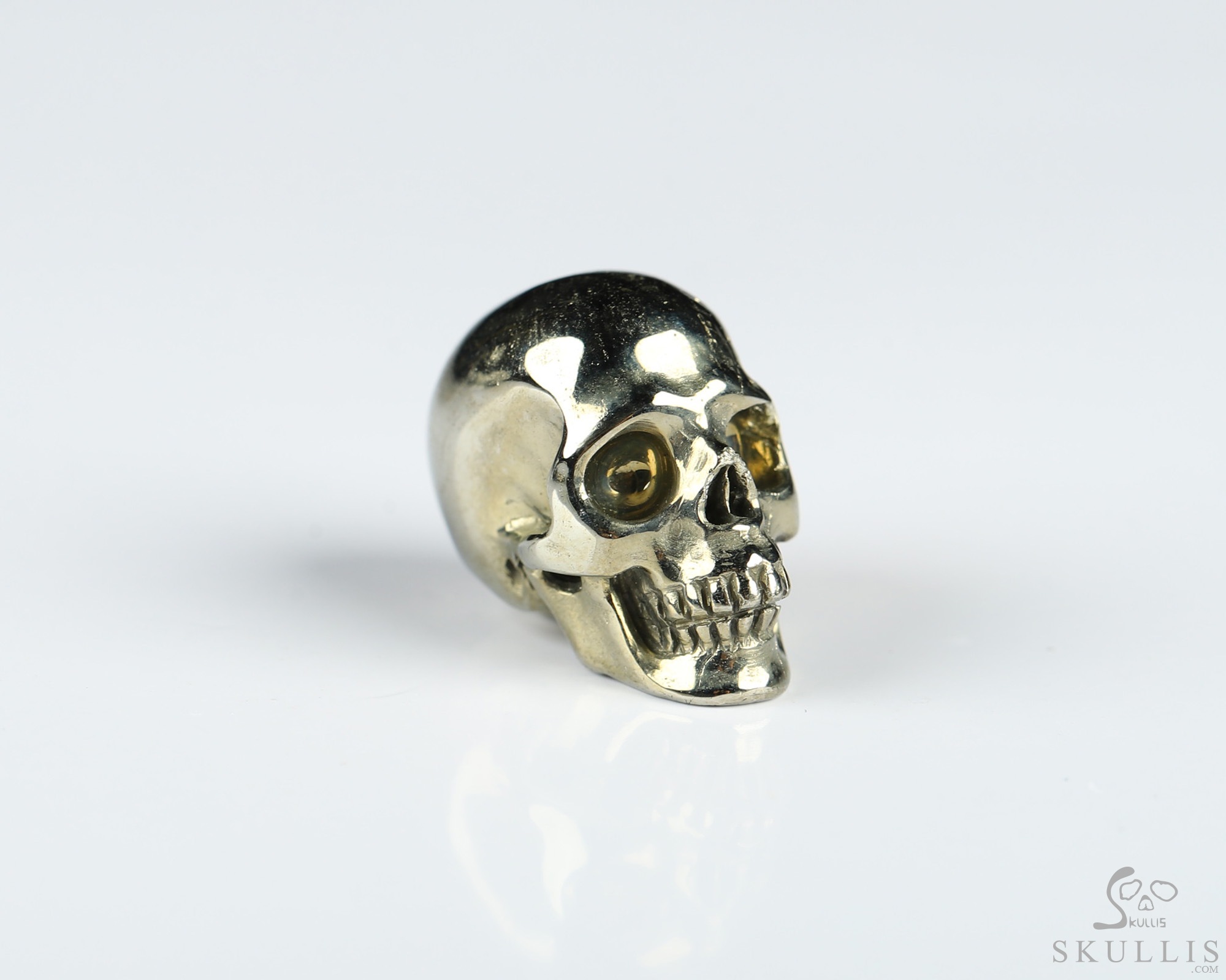 0.7" Pyrite Hand Carved Crystal Skull, Realistic, Crystal Healing 0.7" Pyrite Hand Carved Crystal Skull, Realistic, Crystal Healing