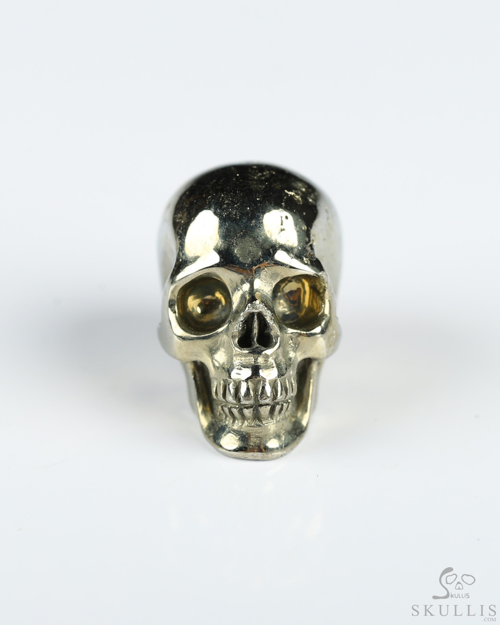 0.7" Pyrite Hand Carved Crystal Skull, Realistic, Crystal Healing 0.7" Pyrite Hand Carved Crystal Skull, Realistic, Crystal Healing