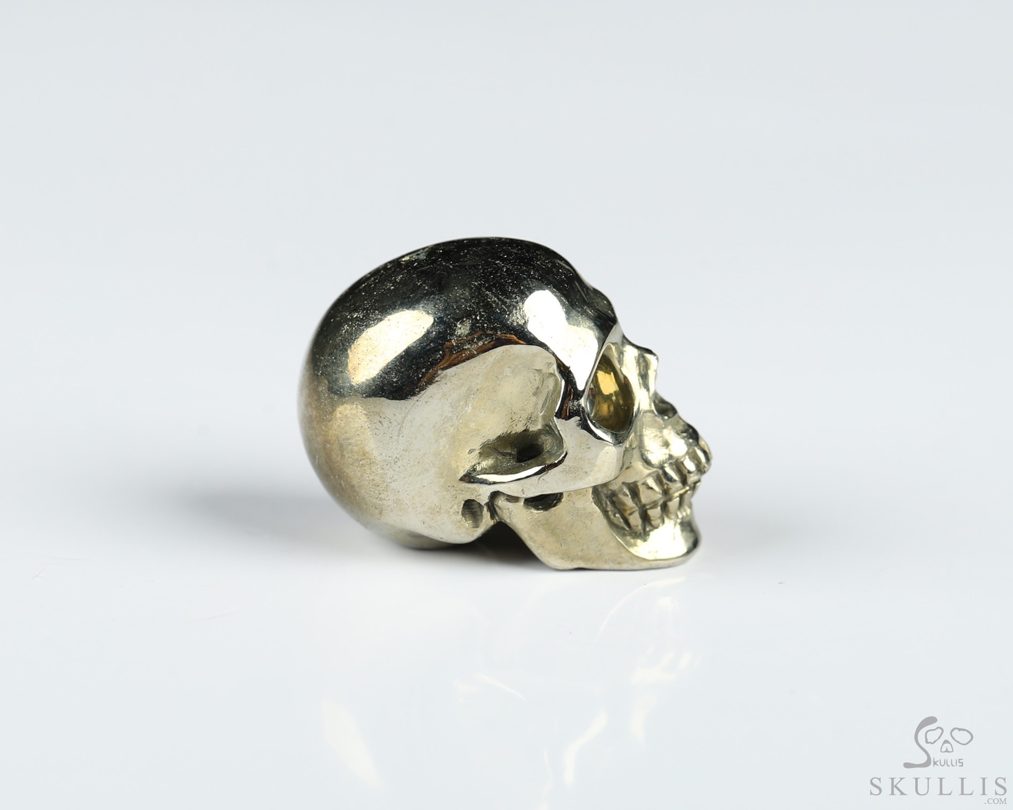 0.7" Pyrite Hand Carved Crystal Skull, Realistic, Crystal Healing 0.7" Pyrite Hand Carved Crystal Skull, Realistic, Crystal Healing