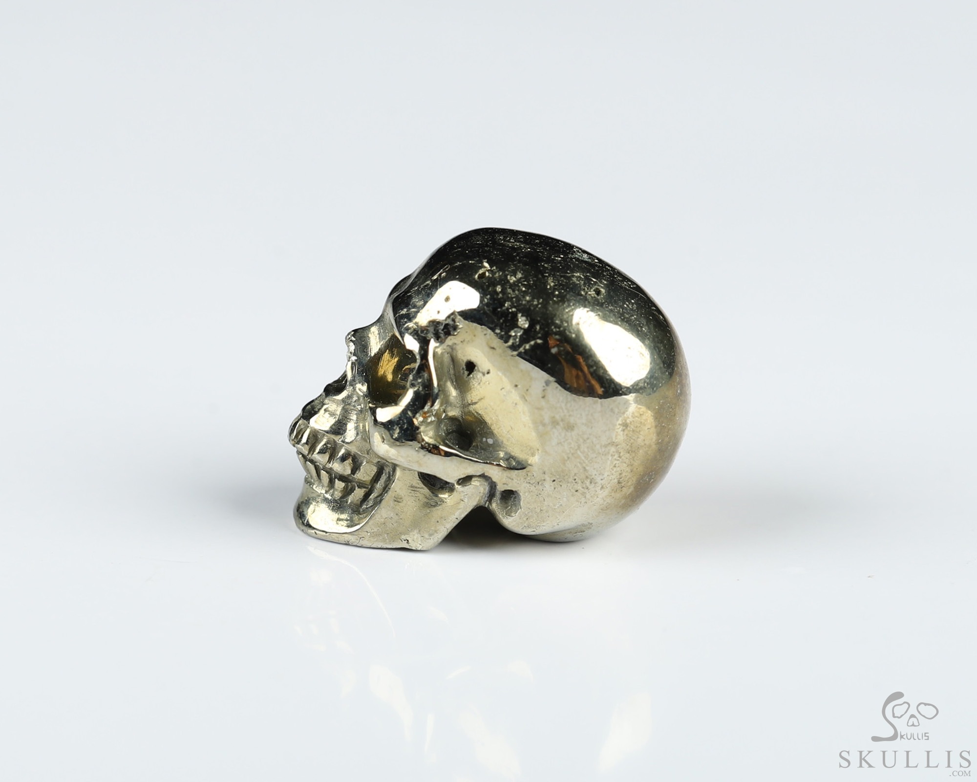 0.7" Pyrite Hand Carved Crystal Skull, Realistic, Crystal Healing 0.7" Pyrite Hand Carved Crystal Skull, Realistic, Crystal Healing