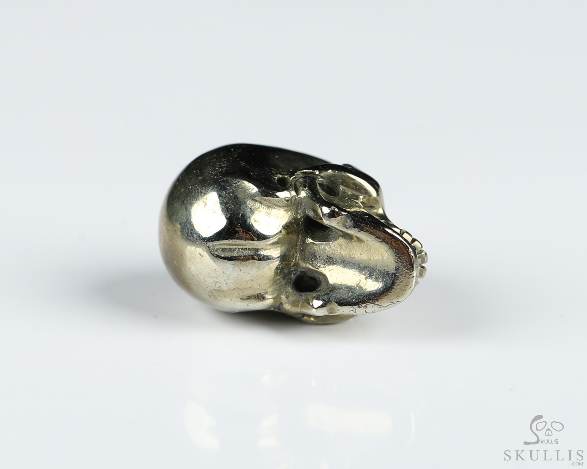 0.7" Pyrite Hand Carved Crystal Skull, Realistic, Crystal Healing 0.7" Pyrite Hand Carved Crystal Skull, Realistic, Crystal Healing