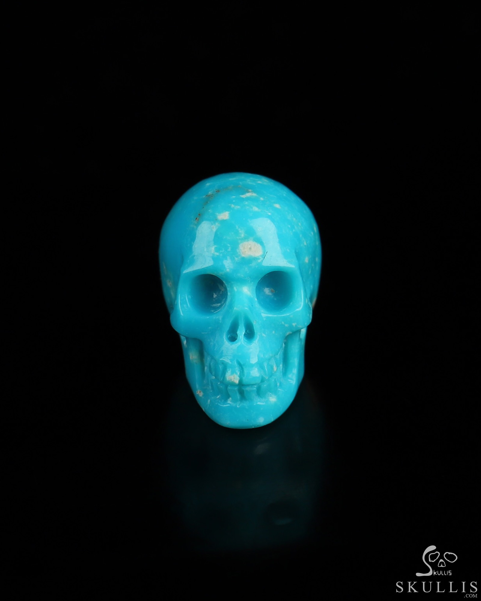 Gemstone 0.5" American Turquoise Hand Carved Crystal Skull, Realistic, Crystal Healing Gemstone 0.5" American Turquoise Hand Carved Crystal Skull, Realistic, Crystal Healing