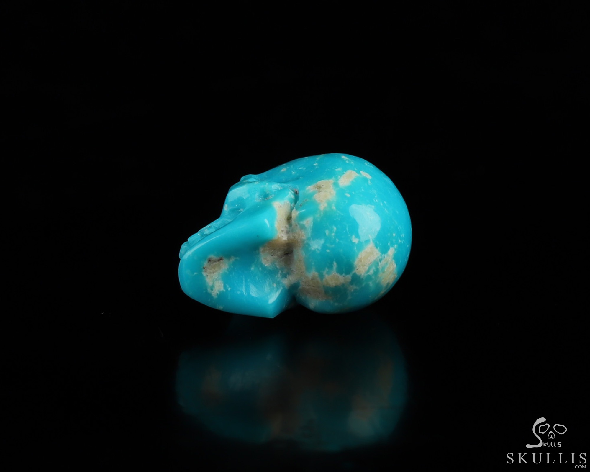 Gemstone 0.5" American Turquoise Hand Carved Crystal Skull, Realistic, Crystal Healing Gemstone 0.5" American Turquoise Hand Carved Crystal Skull, Realistic, Crystal Healing