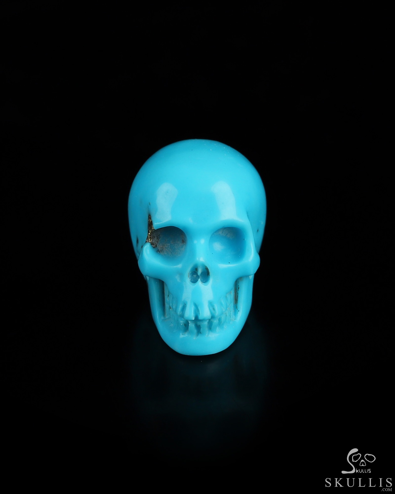 Gemstone 0.5" American Turquoise Hand Carved Crystal Skull, Realistic, Crystal Healing Gemstone 0.5" American Turquoise Hand Carved Crystal Skull, Realistic, Crystal Healing