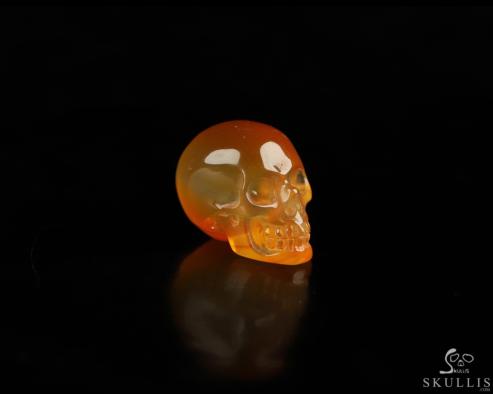 0.5" Carnelian Hand Carved Crystal Skull, Realistic, Crystal Healing 0.5" Carnelian Hand Carved Crystal Skull, Realistic, Crystal Healing