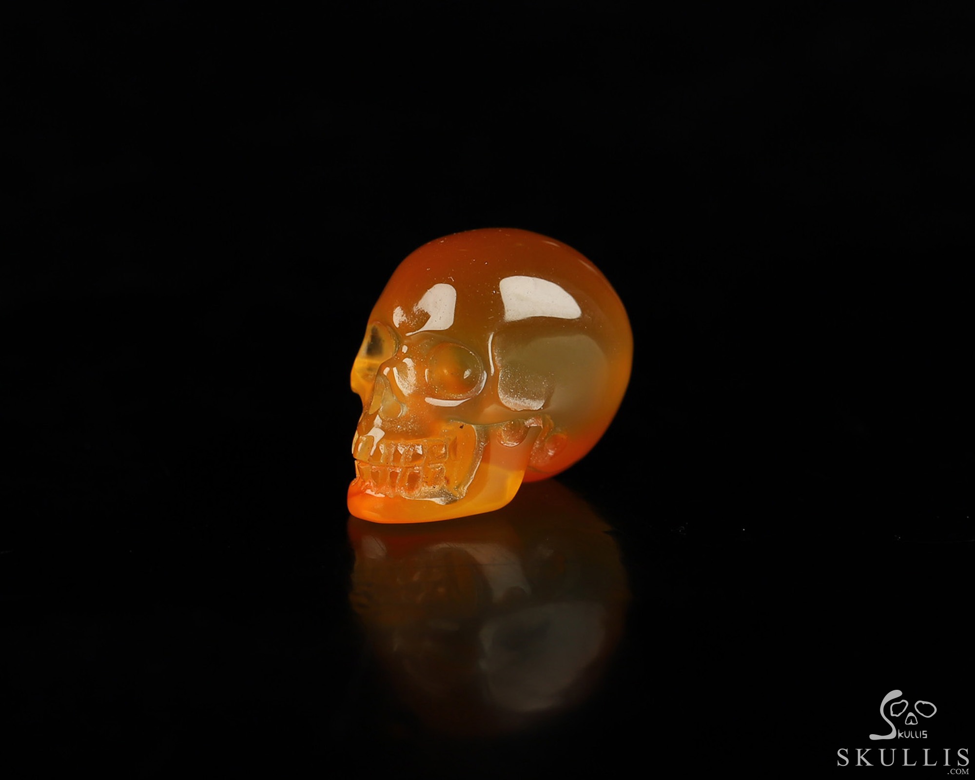 0.5" Carnelian Hand Carved Crystal Skull, Realistic, Crystal Healing 0.5" Carnelian Hand Carved Crystal Skull, Realistic, Crystal Healing