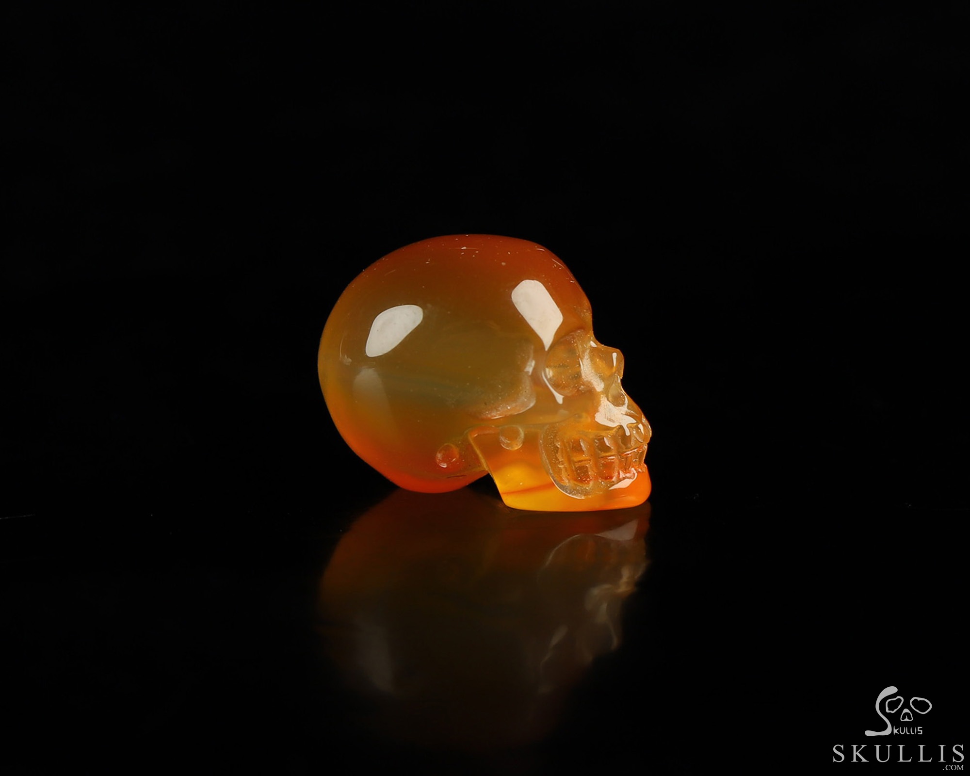 0.5" Carnelian Hand Carved Crystal Skull, Realistic, Crystal Healing 0.5" Carnelian Hand Carved Crystal Skull, Realistic, Crystal Healing