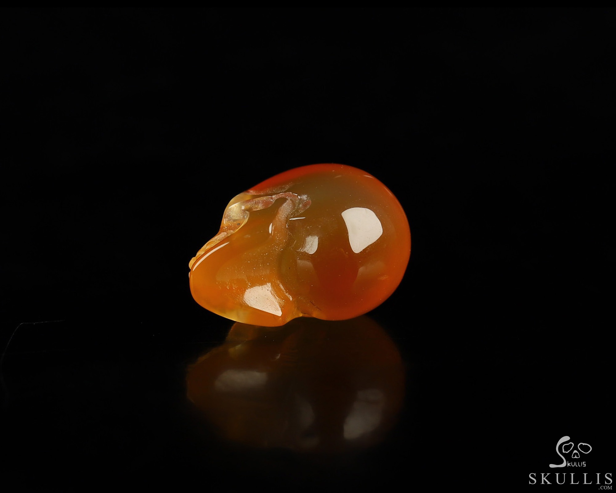 0.5" Carnelian Hand Carved Crystal Skull, Realistic, Crystal Healing 0.5" Carnelian Hand Carved Crystal Skull, Realistic, Crystal Healing