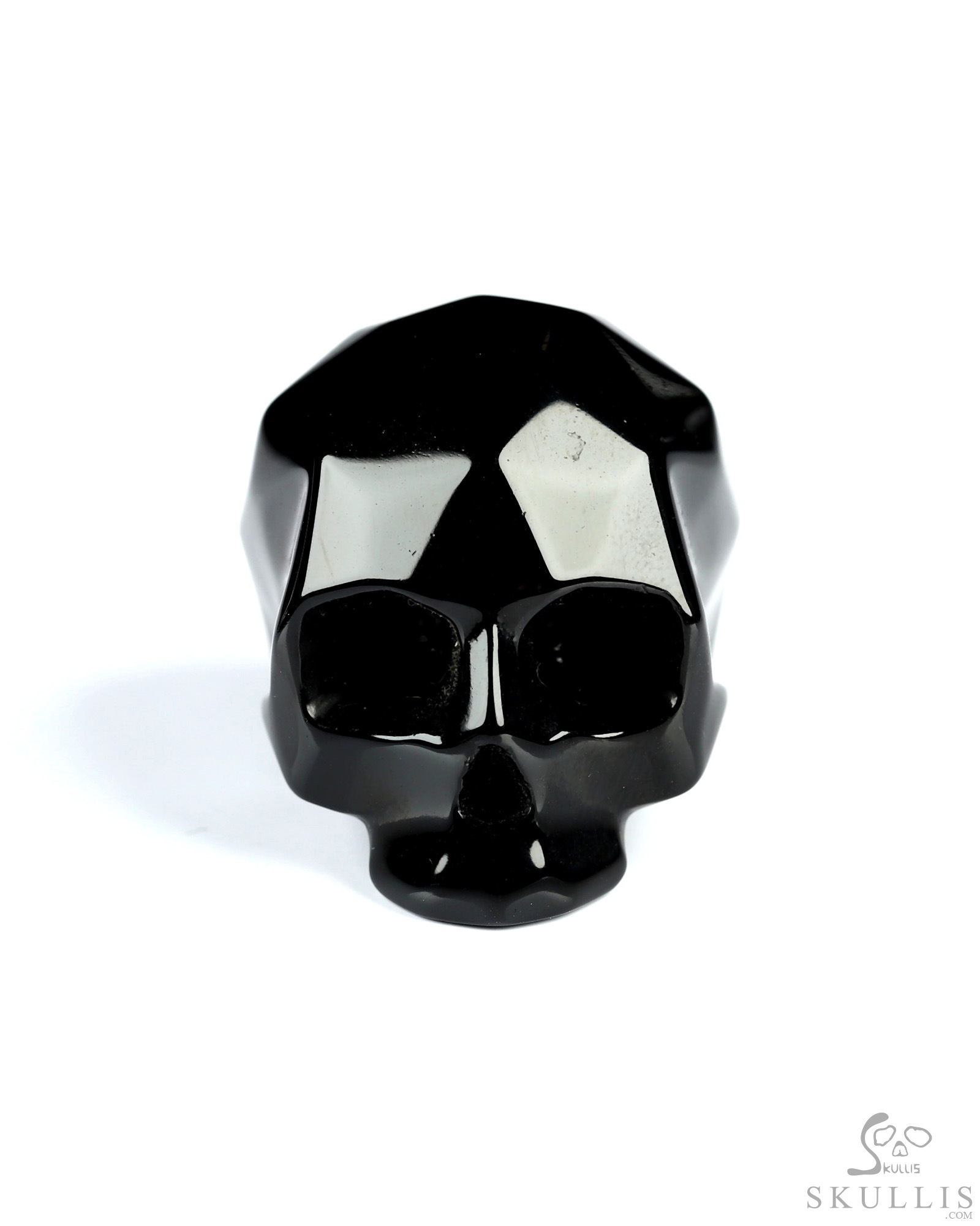 1.2" Faceted Black Obsidian Hand Carved Crystal Skull Sculpture, Crystal Healing 1.2" Faceted Black Obsidian Hand Carved Crystal Skull Sculpture, Crystal Healing