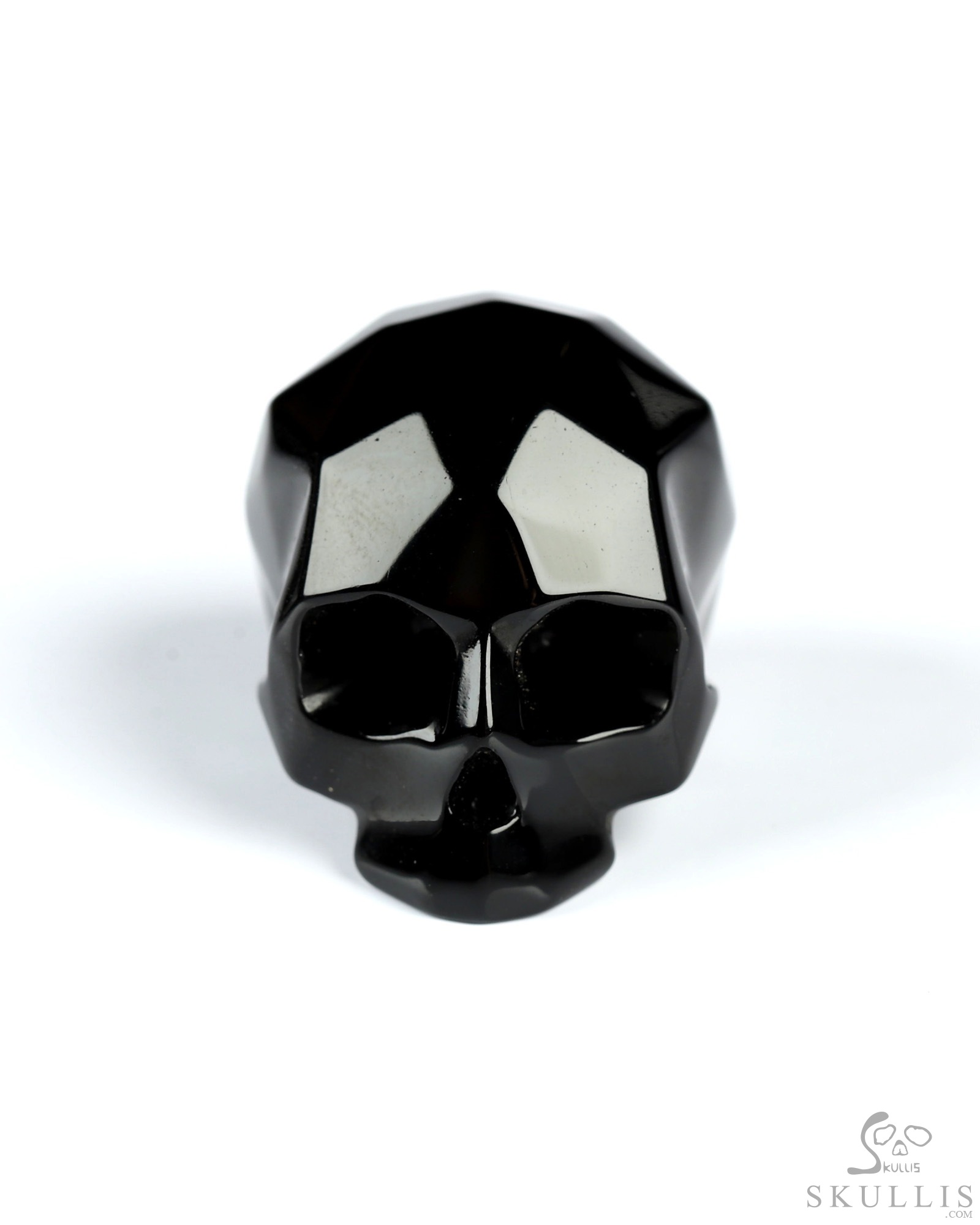 0.7" Faceted Black Obsidian Hand Carved Crystal Skull Sculpture, Crystal Healing 0.7" Faceted Black Obsidian Hand Carved Crystal Skull Sculpture, Crystal Healing
