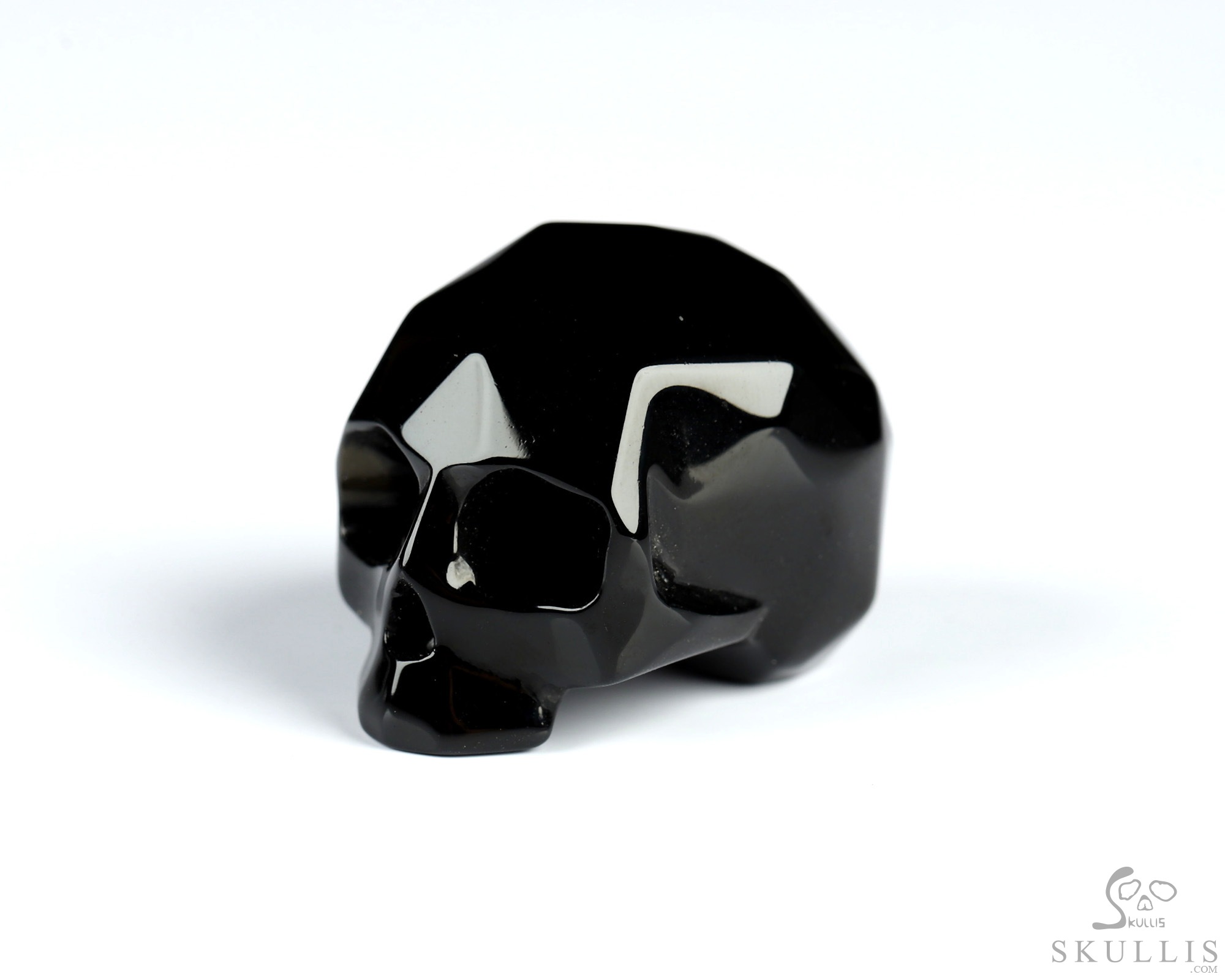 0.7" Faceted Black Obsidian Hand Carved Crystal Skull Sculpture, Crystal Healing 0.7" Faceted Black Obsidian Hand Carved Crystal Skull Sculpture, Crystal Healing