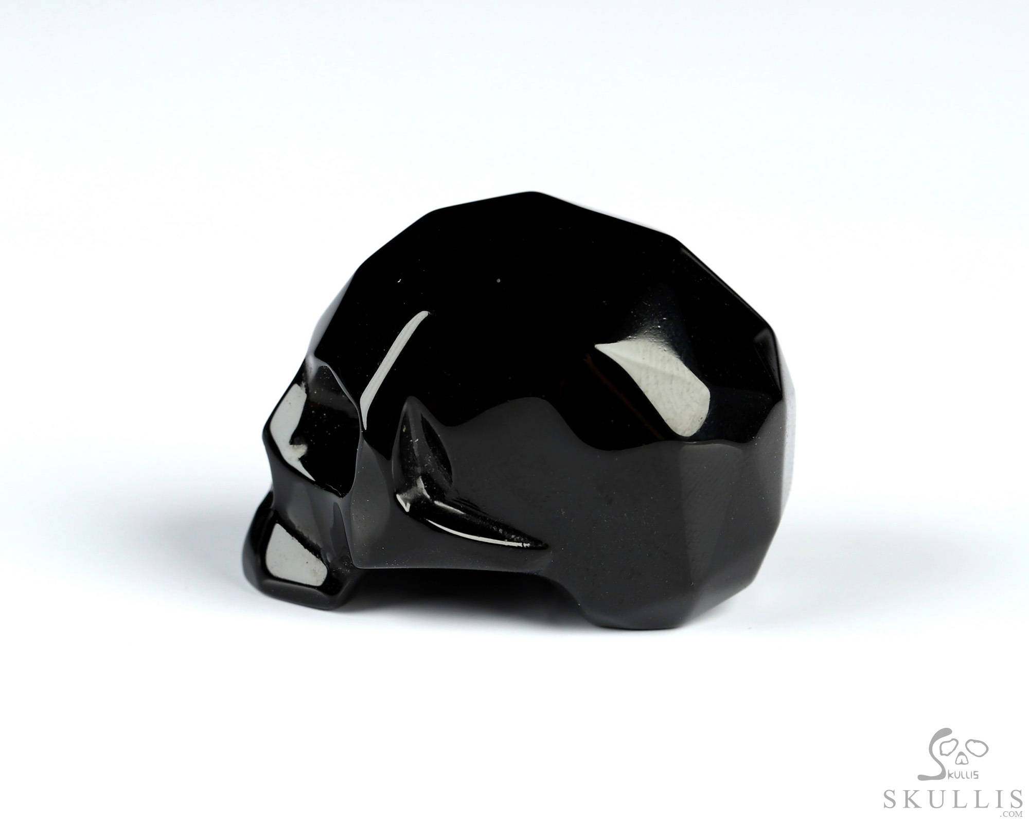 0.7" Faceted Black Obsidian Hand Carved Crystal Skull Sculpture, Crystal Healing 0.7" Faceted Black Obsidian Hand Carved Crystal Skull Sculpture, Crystal Healing