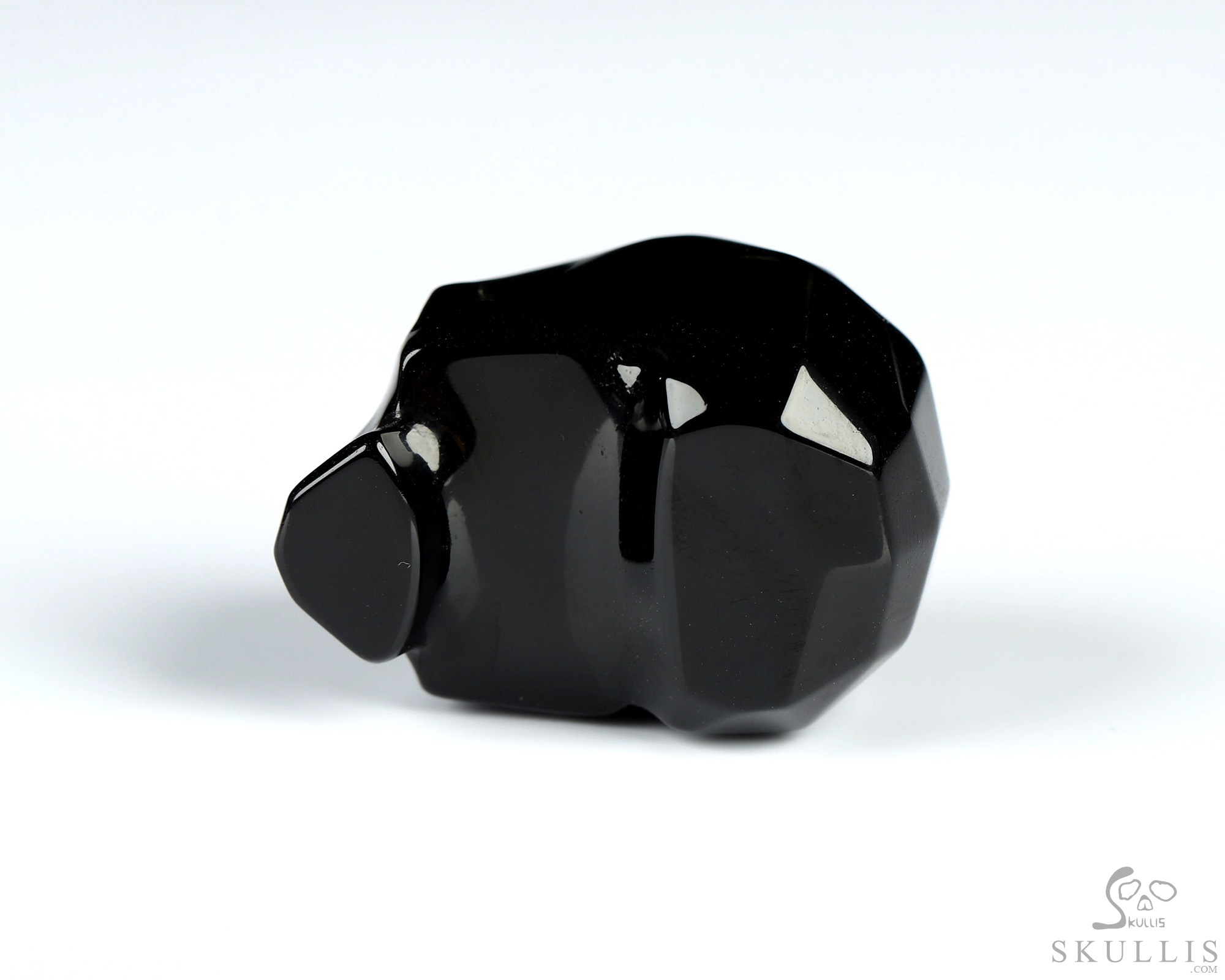 0.7" Faceted Black Obsidian Hand Carved Crystal Skull Sculpture, Crystal Healing 0.7" Faceted Black Obsidian Hand Carved Crystal Skull Sculpture, Crystal Healing
