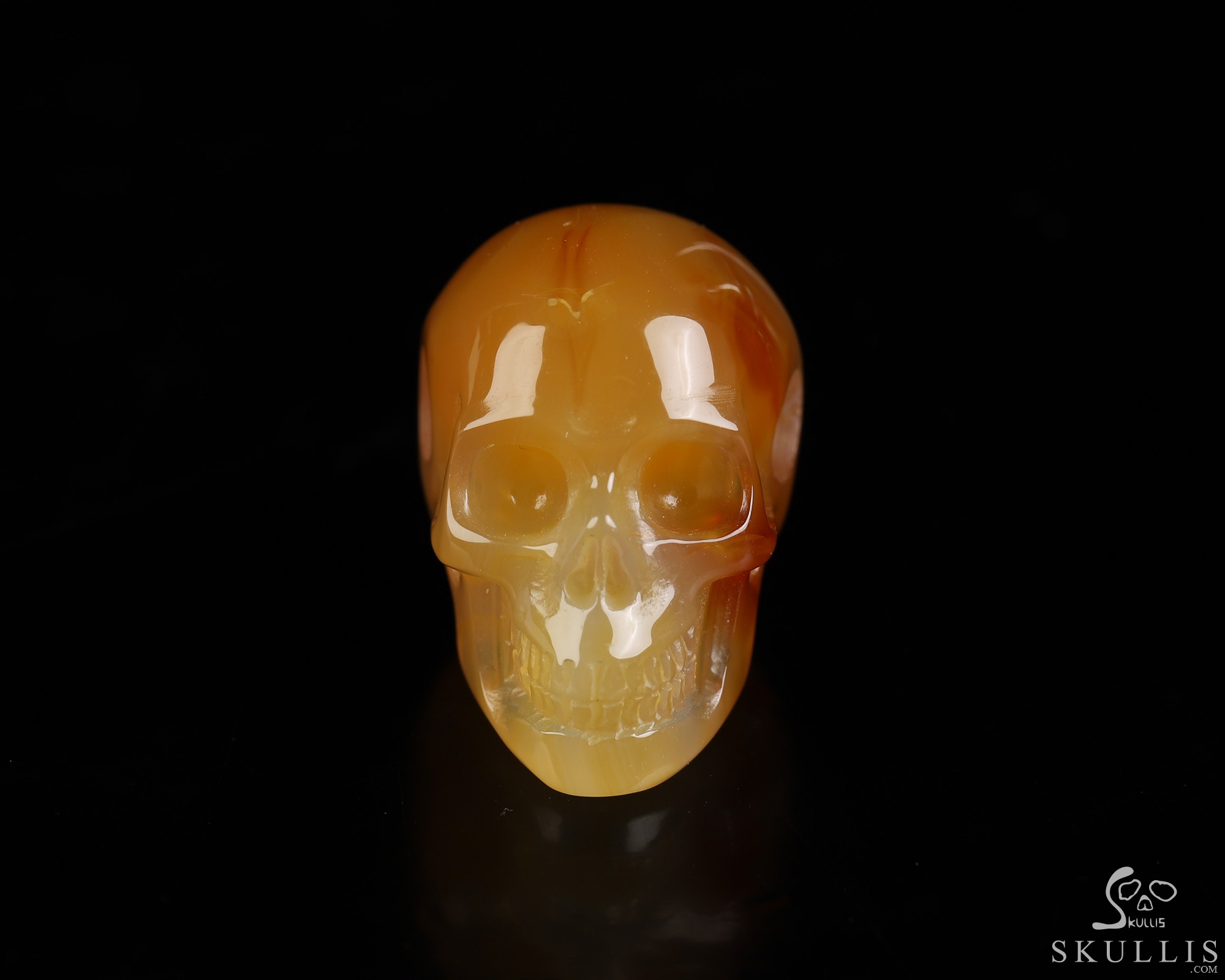 Necklace of 1.1" Carnelian Hand Carved Crystal Skull Pendant, Skull Jewelry Necklace of 1.1" Carnelian Hand Carved Crystal Skull Pendant, Skull Jewelry