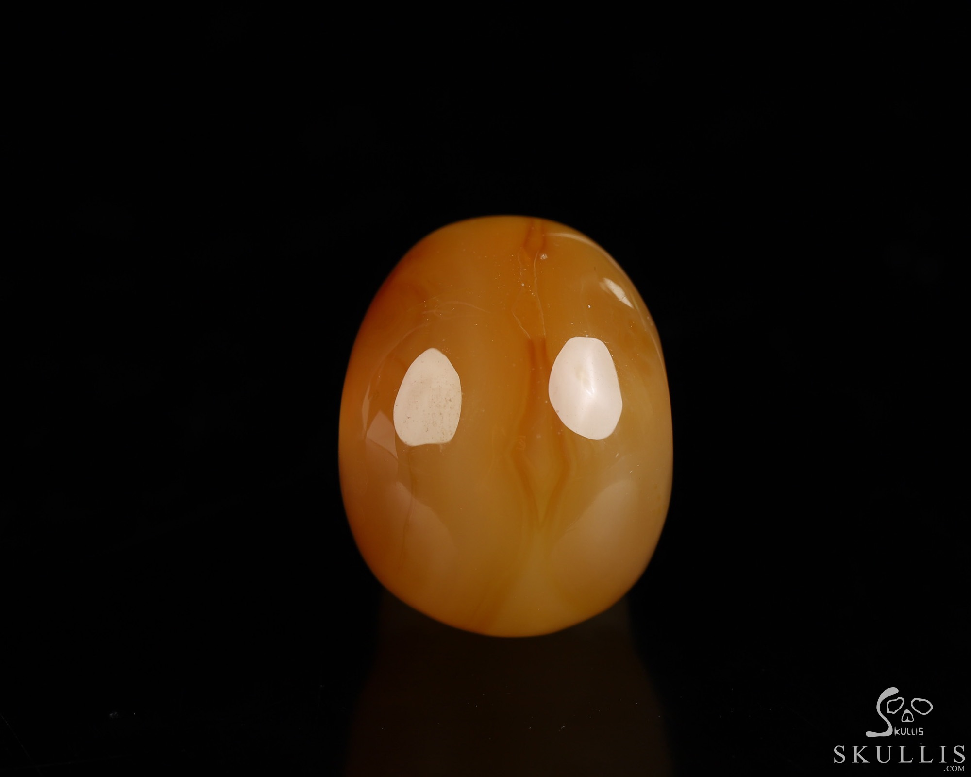 Necklace of 1.1" Carnelian Hand Carved Crystal Skull Pendant, Skull Jewelry Necklace of 1.1" Carnelian Hand Carved Crystal Skull Pendant, Skull Jewelry