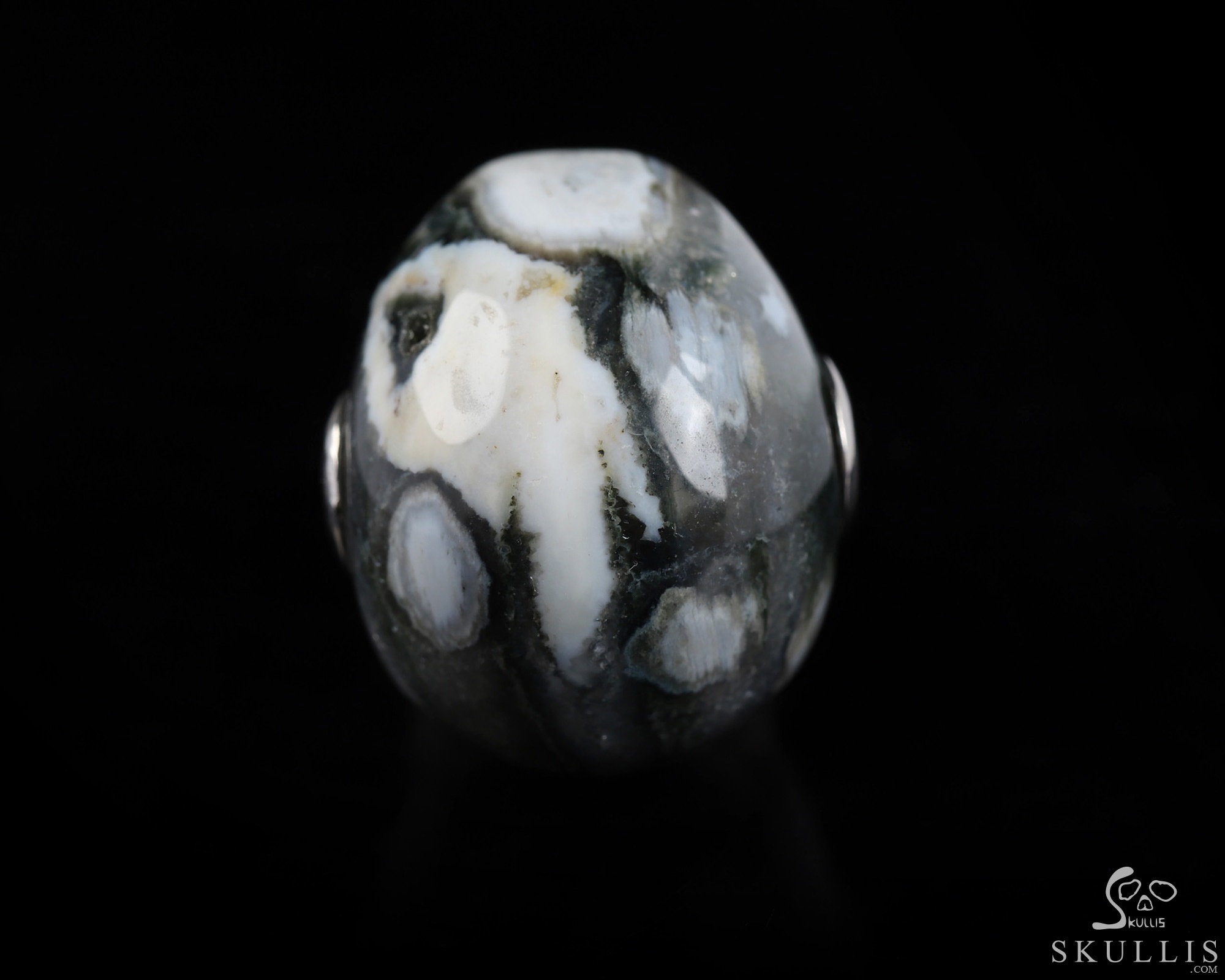 Necklace of 1.1" Ocean Jasper Hand Carved Crystal Skull Pendant, Skull Jewelry Necklace of 1.1" Ocean Jasper Hand Carved Crystal Skull Pendant, Skull Jewelry