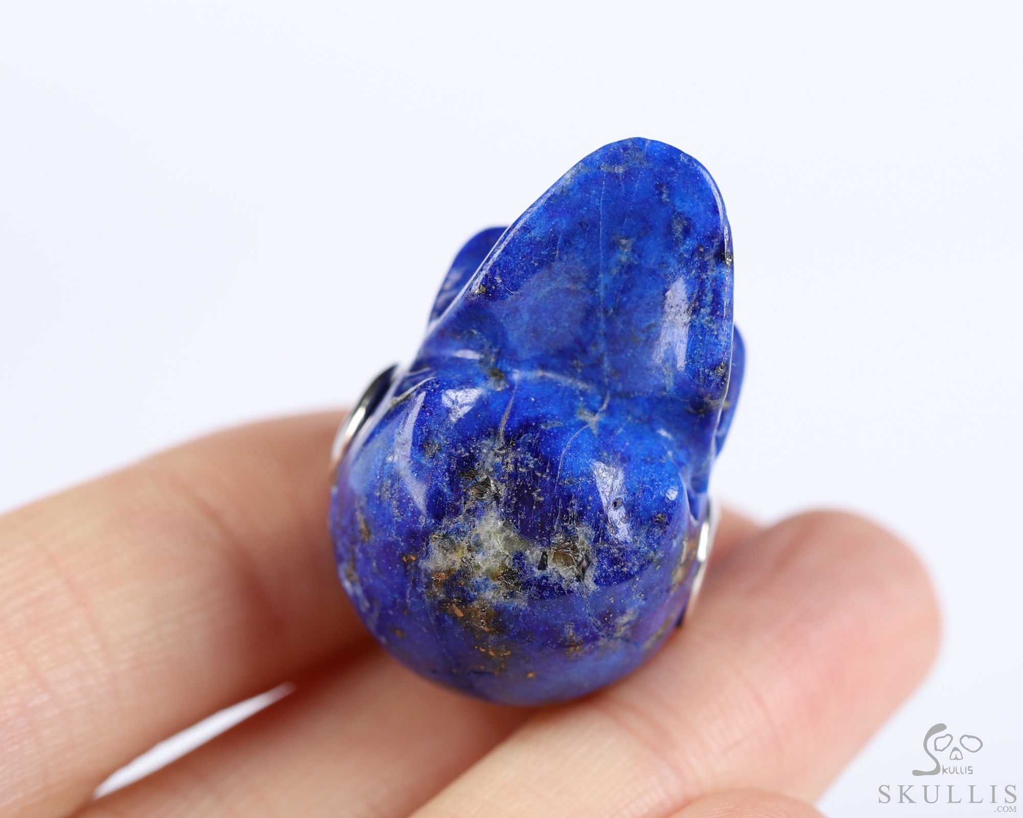 Gemstone Necklace of 1.1" Lapis Lazuli Hand Carved Crystal Skull Pendant, Skull Jewelry Gemstone Necklace of 1.1" Lapis Lazuli Hand Carved Crystal Skull Pendant, Skull Jewelry