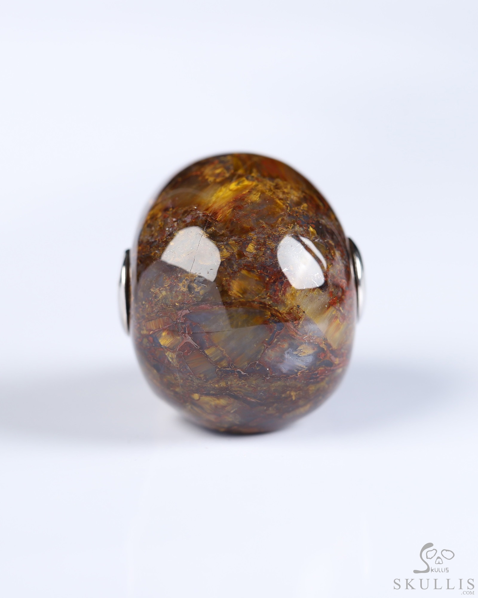 Necklace of 1.1" Pietersite Hand Carved Crystal Skull Pendant, Skull Jewelry Necklace of 1.1" Pietersite Hand Carved Crystal Skull Pendant, Skull Jewelry