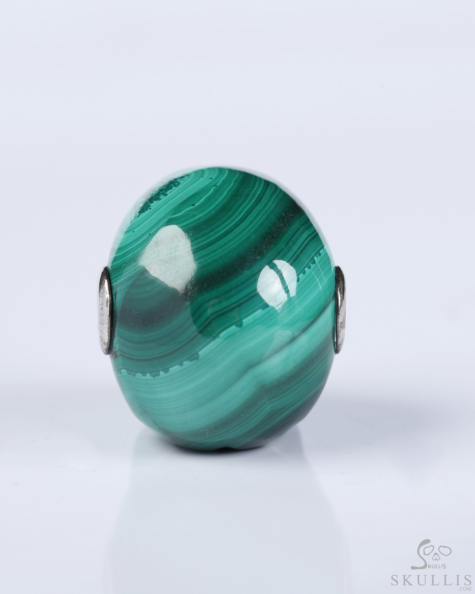 Gemstone Necklace of 1.1" Malachite Hand Carved Crystal Skull Pendant, Skull Jewelry Gemstone Necklace of 1.1" Malachite Hand Carved Crystal Skull Pendant, Skull Jewelry