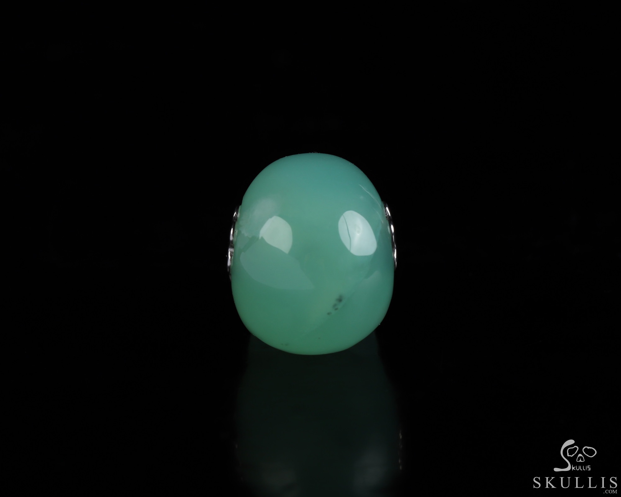 Necklace of 0.7" Chrysoprase Hand Carved Crystal Skull Pendant, Skull Jewelry Necklace of 0.7" Chrysoprase Hand Carved Crystal Skull Pendant, Skull Jewelry