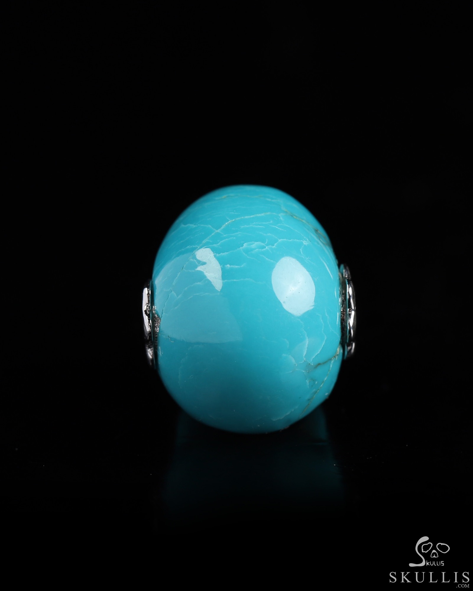 Gemstone Necklace of 0.7" Turquoise Hand Carved Crystal Skull Pendant, Skull Jewelry Gemstone Necklace of 0.7" Turquoise Hand Carved Crystal Skull Pendant, Skull Jewelry