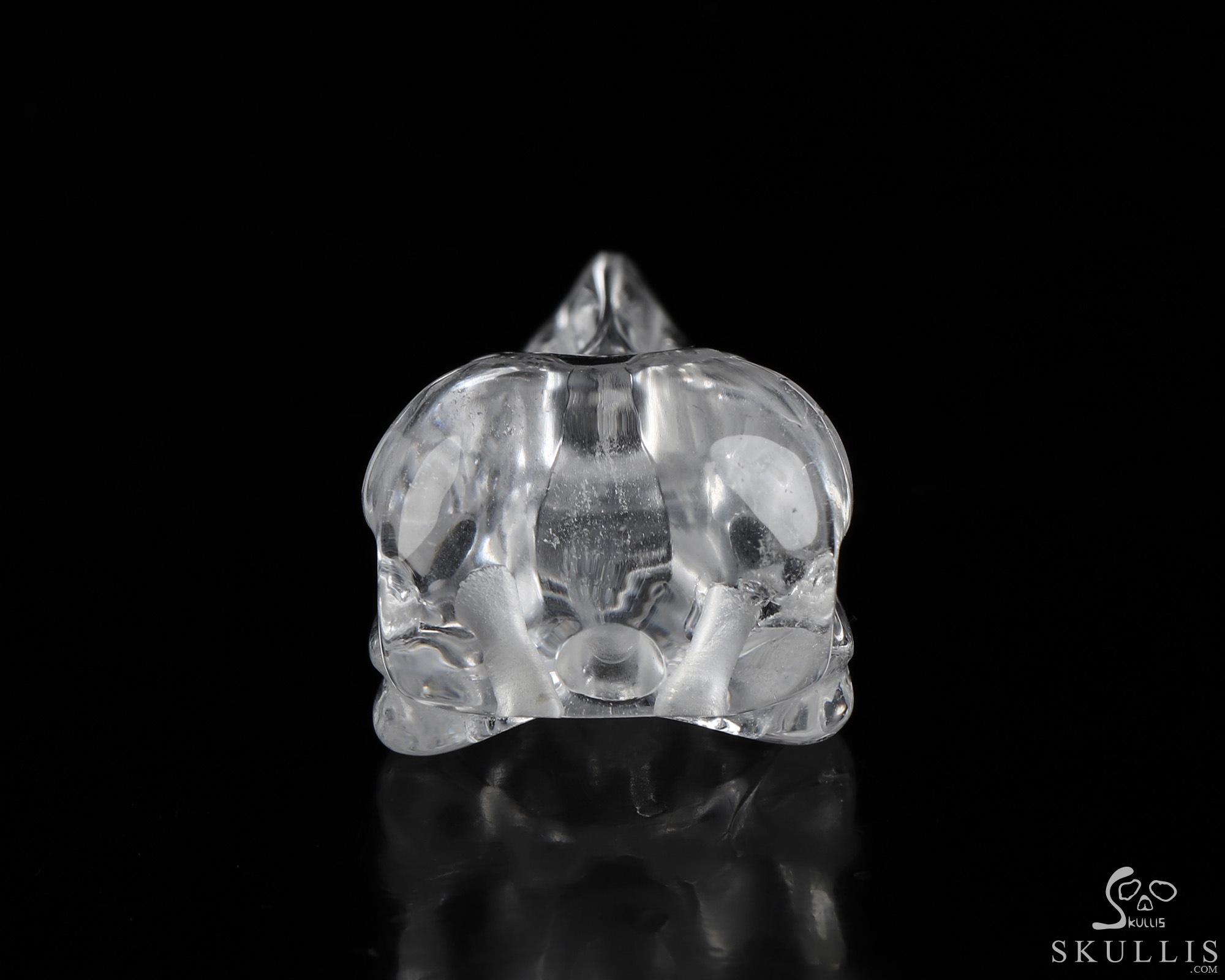 Necklace of 2.3" Quartz Rock Crystal Hand Carved Crystal Skull Pendant, Skull Jewelry Necklace of 2.3" Quartz Rock Crystal Hand Carved Crystal Skull Pendant, Skull Jewelry