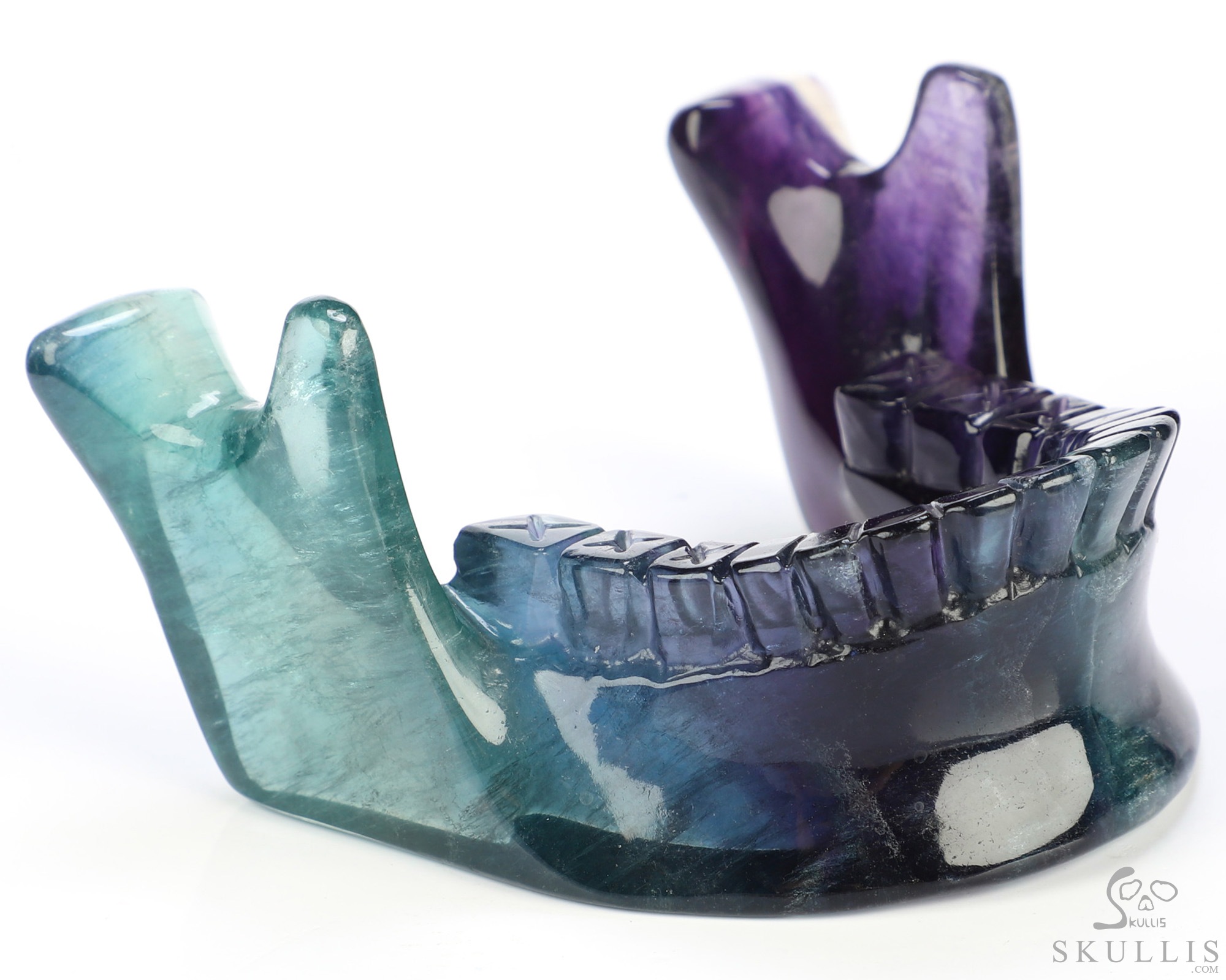6.0" Fluorite Hand Carved Hollow Detachable Crystal Skull Sculpture Lamp/Light with Led Stand, Crystal Healing 6.0" Fluorite Hand Carved Hollow Detachable Crystal Skull Sculpture Lamp/Light with Led Stand, Crystal Healing