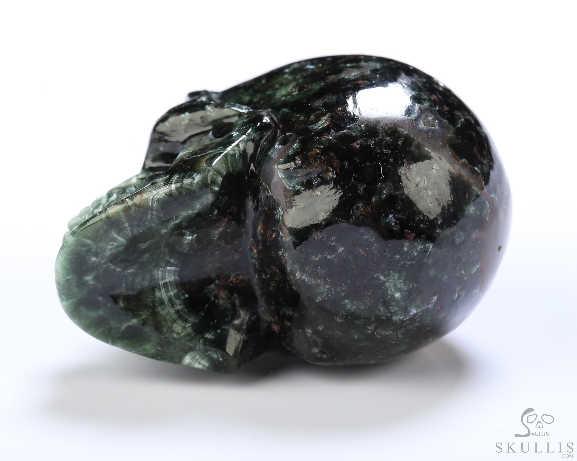 1.5" Seraphinite Hand Carved Crystal Skull, Realistic, Crystal Healing 1.5" Seraphinite Hand Carved Crystal Skull, Realistic, Crystal Healing