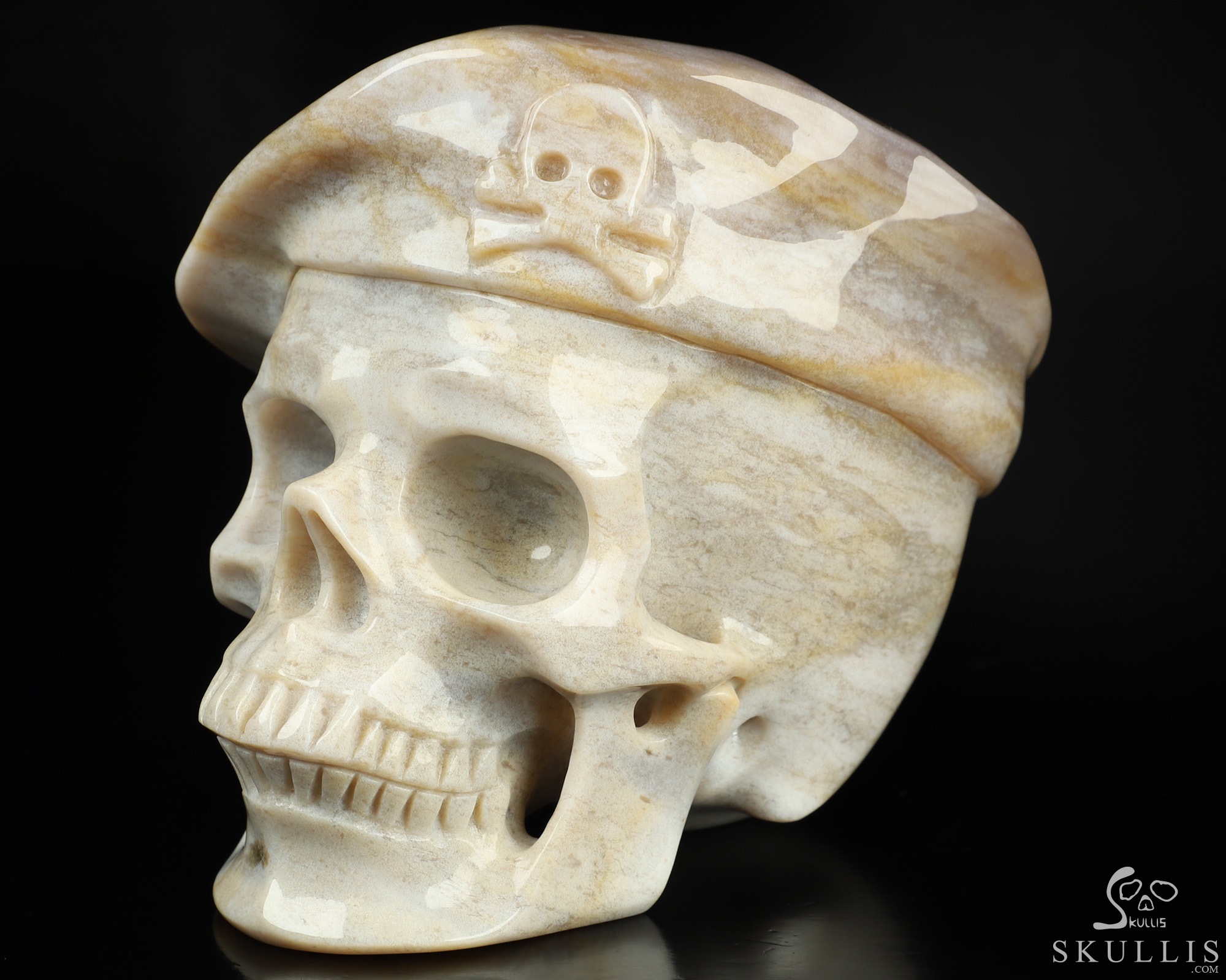 5.5" Indian Agate Hand Carved Beret Crystal Skull Sculpture, Crystal Healing 5.5" Indian Agate Hand Carved Beret Crystal Skull Sculpture, Crystal Healing