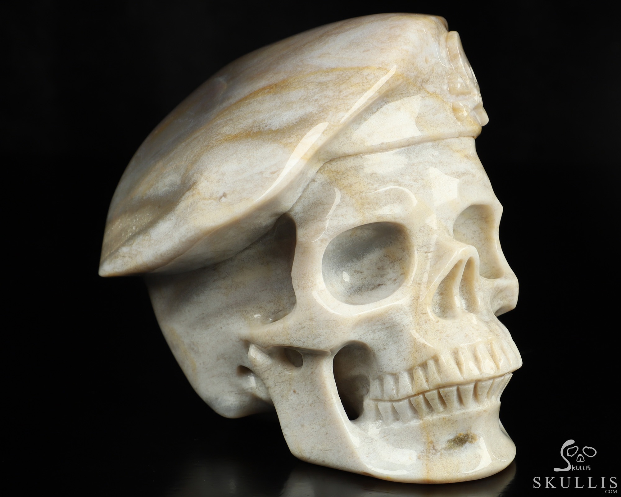 5.5" Indian Agate Hand Carved Beret Crystal Skull Sculpture, Crystal Healing 5.5" Indian Agate Hand Carved Beret Crystal Skull Sculpture, Crystal Healing