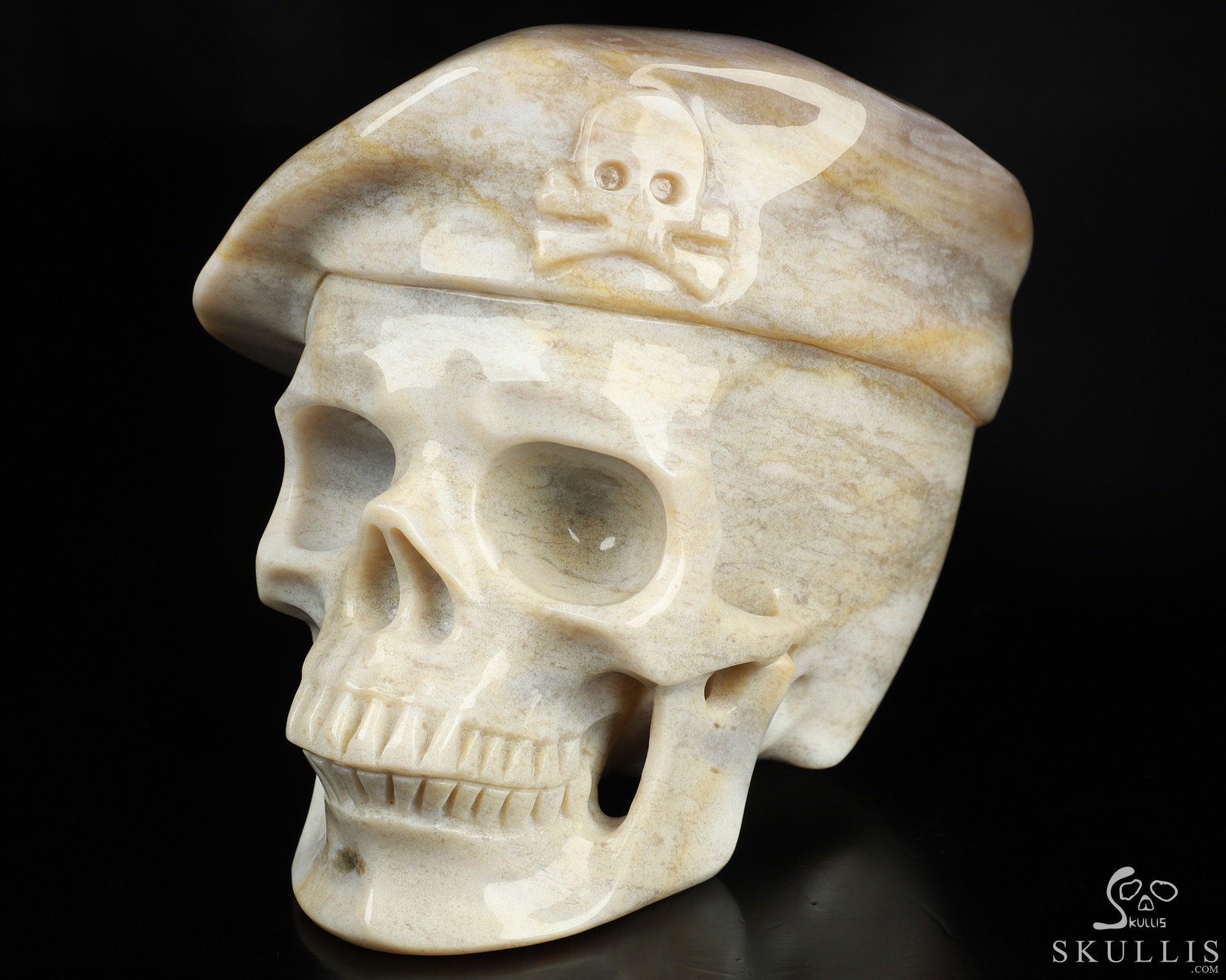 5.5" Indian Agate Hand Carved Beret Crystal Skull Sculpture, Crystal Healing 5.5" Indian Agate Hand Carved Beret Crystal Skull Sculpture, Crystal Healing