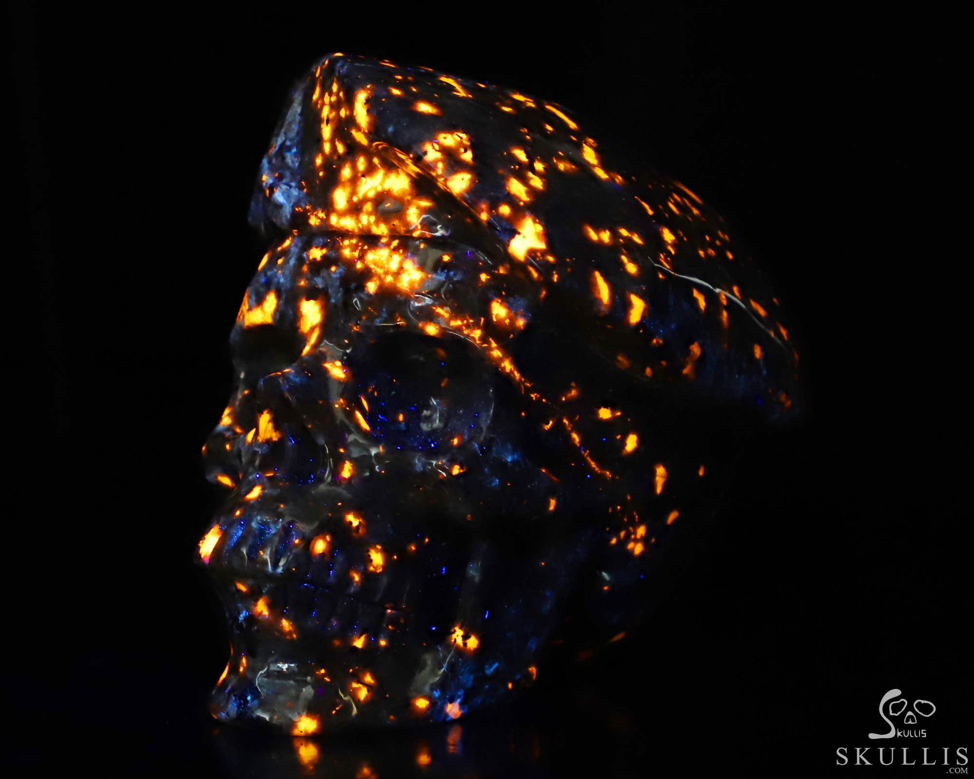 5.5" Yooperlites Hand Carved Beret Crystal Skull Sculpture, Crystal Healing 5.5" Yooperlites Hand Carved Beret Crystal Skull Sculpture, Crystal Healing