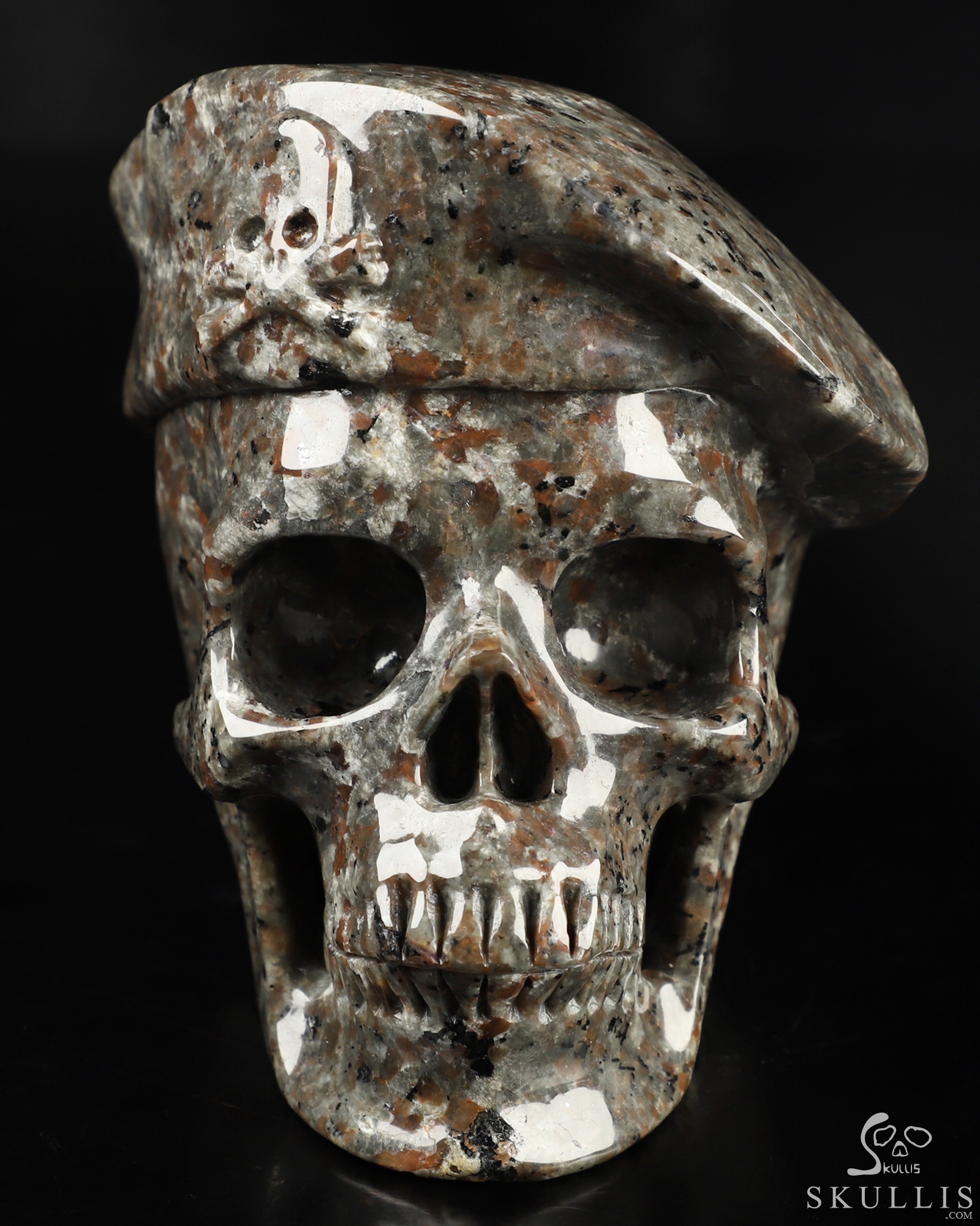 5.5" Yooperlites Hand Carved Beret Crystal Skull Sculpture, Crystal Healing 5.5" Yooperlites Hand Carved Beret Crystal Skull Sculpture, Crystal Healing