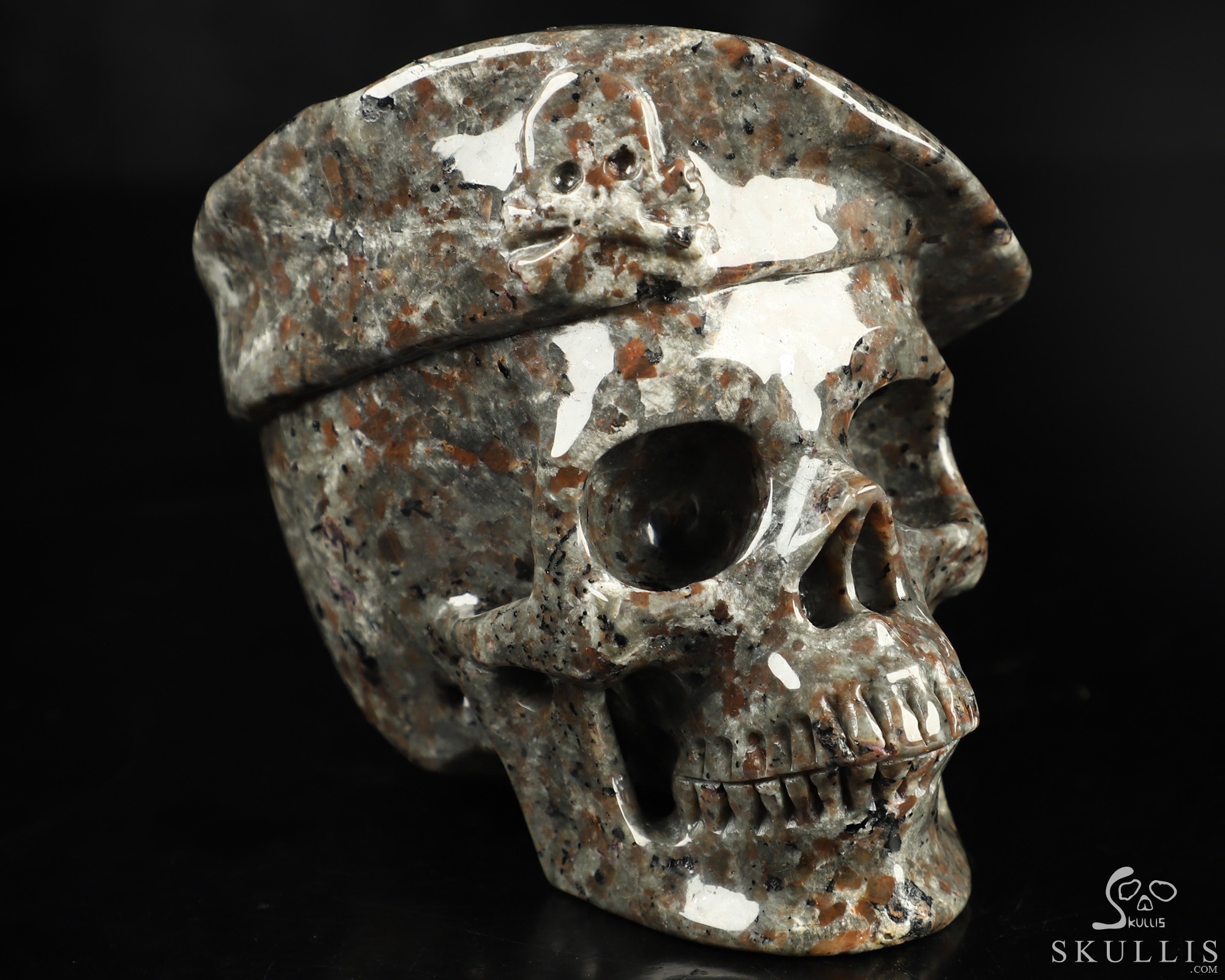 5.5" Yooperlites Hand Carved Beret Crystal Skull Sculpture, Crystal Healing 5.5" Yooperlites Hand Carved Beret Crystal Skull Sculpture, Crystal Healing