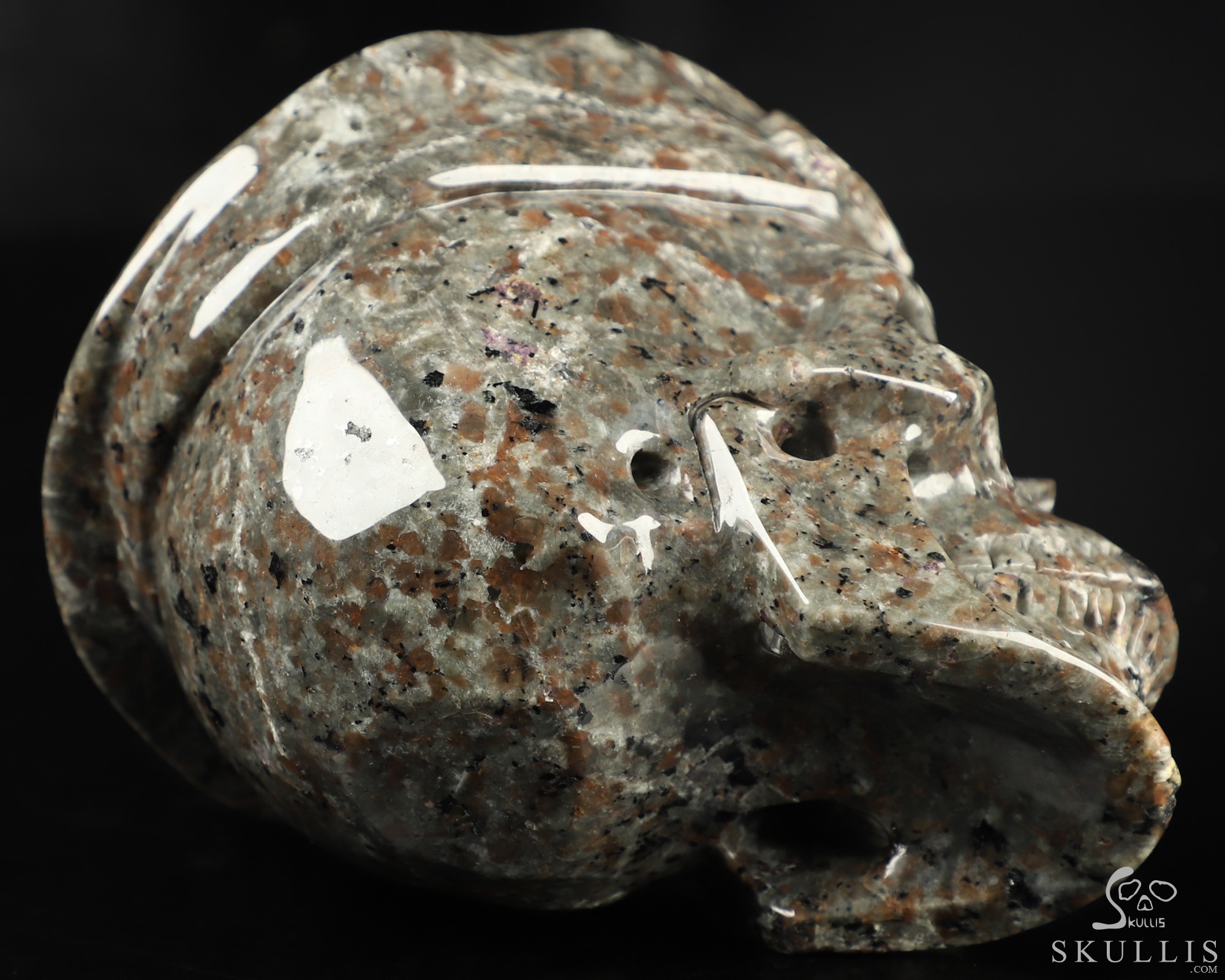 5.5" Yooperlites Hand Carved Beret Crystal Skull Sculpture, Crystal Healing 5.5" Yooperlites Hand Carved Beret Crystal Skull Sculpture, Crystal Healing