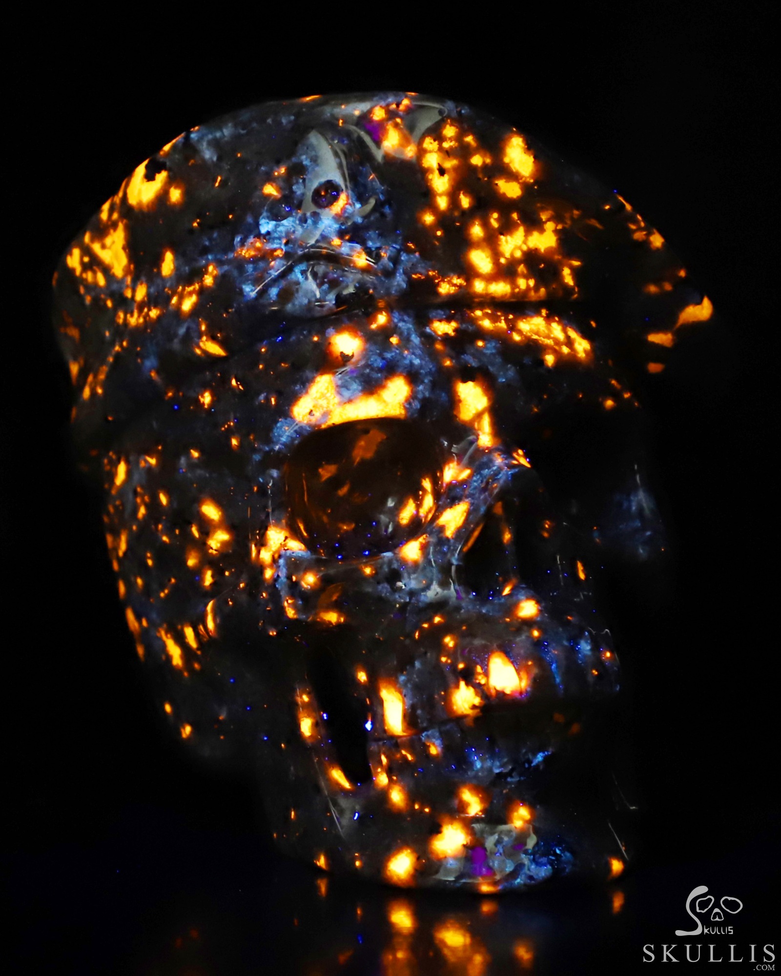 5.5" Yooperlites Hand Carved Beret Crystal Skull Sculpture, Crystal Healing 5.5" Yooperlites Hand Carved Beret Crystal Skull Sculpture, Crystal Healing