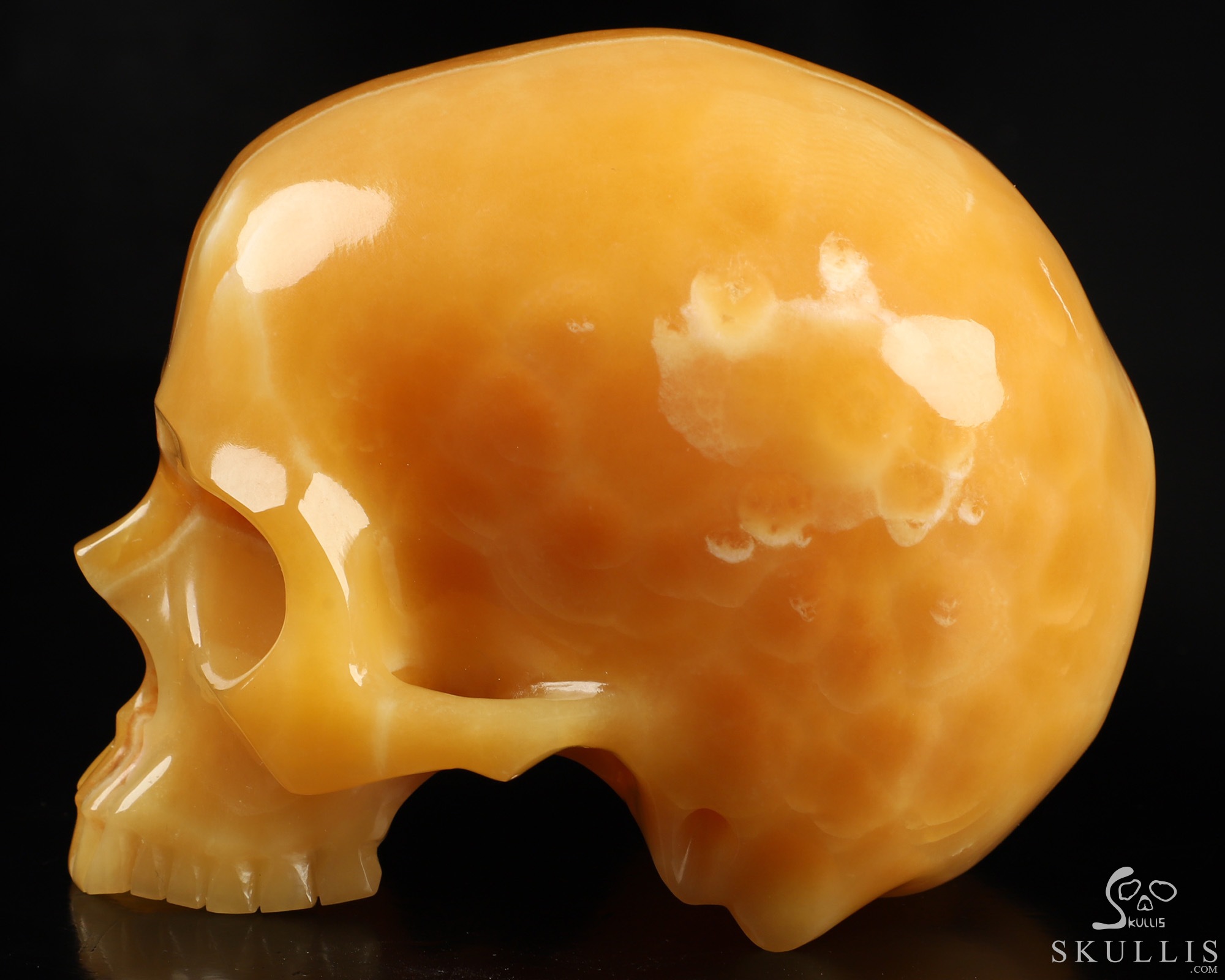 5.9" Beeswax Jade Hand Carved Hollow Detachable Crystal Skull Sculpture with Led Stand, Crystal Healing 5.9" Beeswax Jade Hand Carved Hollow Detachable Crystal Skull Sculpture with Led Stand, Crystal Healing