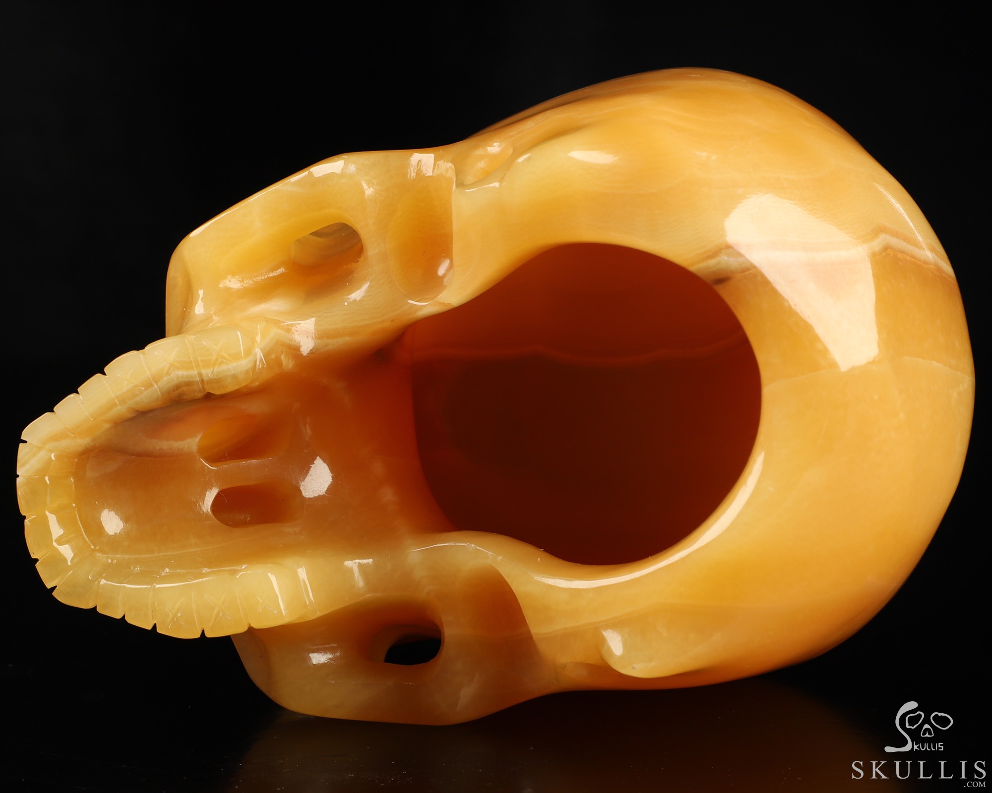 5.9" Beeswax Jade Hand Carved Hollow Detachable Crystal Skull Sculpture with Led Stand, Crystal Healing 5.9" Beeswax Jade Hand Carved Hollow Detachable Crystal Skull Sculpture with Led Stand, Crystal Healing